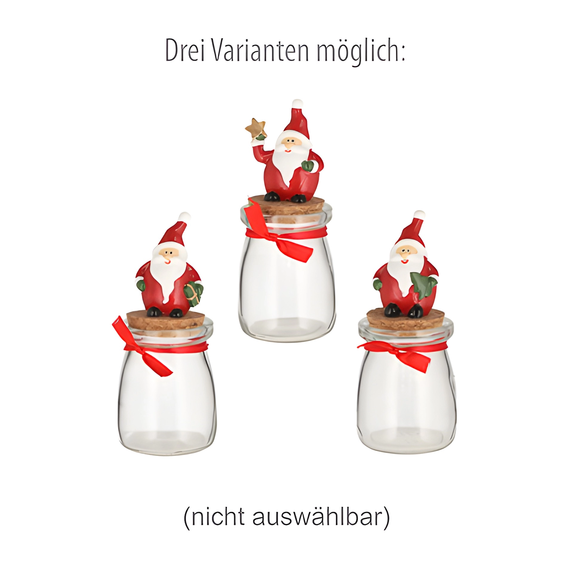 Deko-Korkenglas mit Weihnachtsmann 90 ml