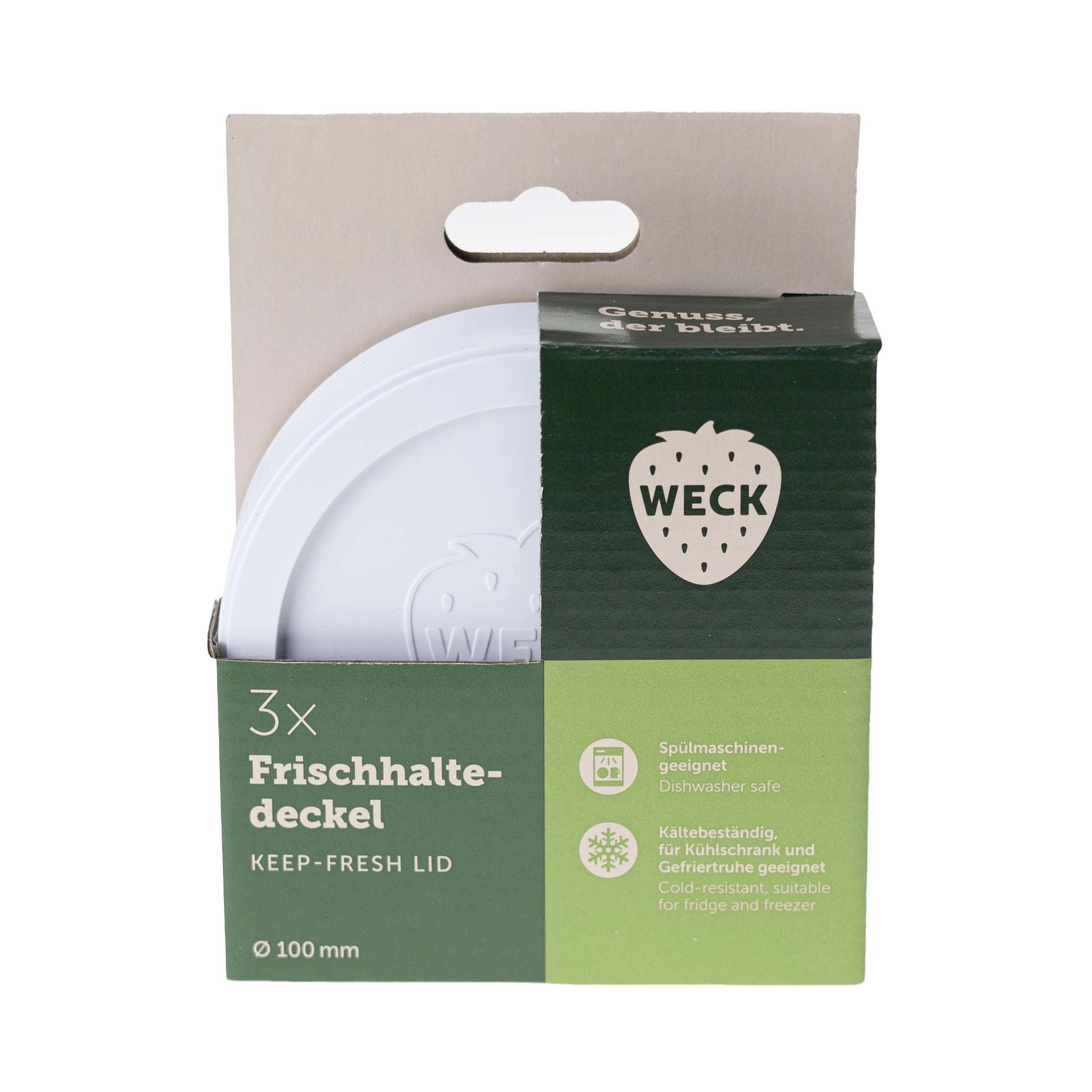 3 x WECK-Frischhaltedeckel weiß RR 100