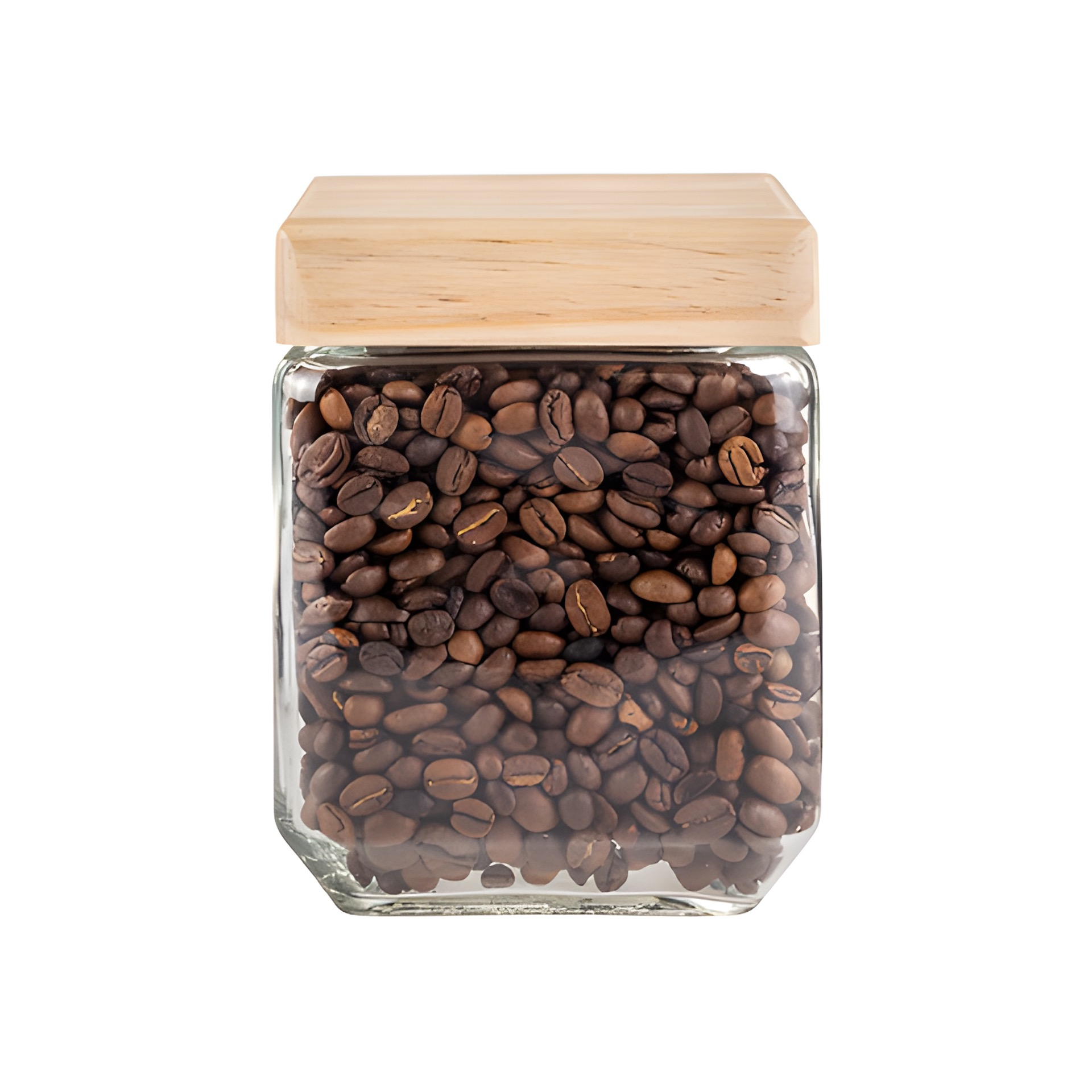 Vorratsglas 1250 ml eckig mit Holzdeckel