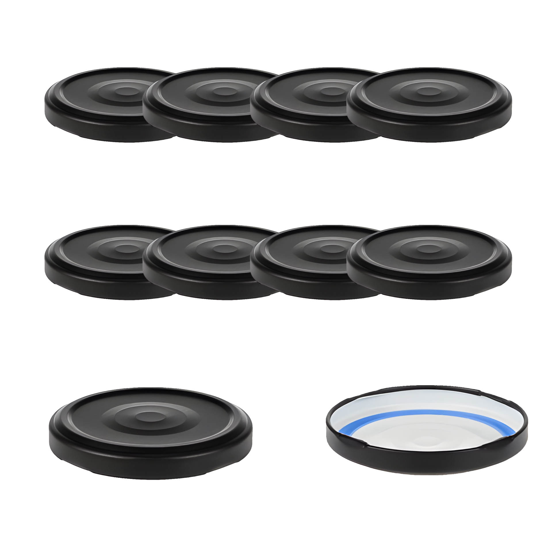 TO  66 schwarz matt past. mit Button BLUESEAL, 10 Stück