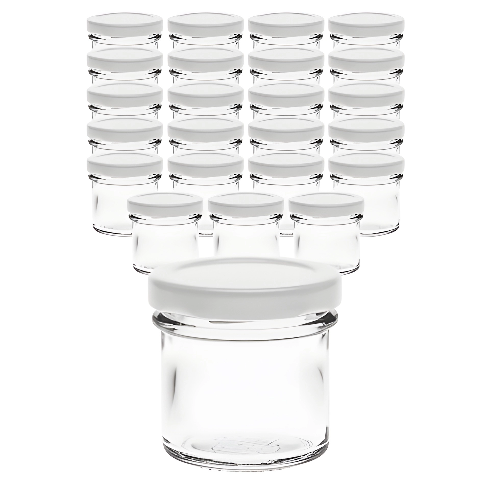 Ingenio mit Deckel weiß, 24er Set, 72 ml, 50 ml, Weiß, Glas, Twist-Off