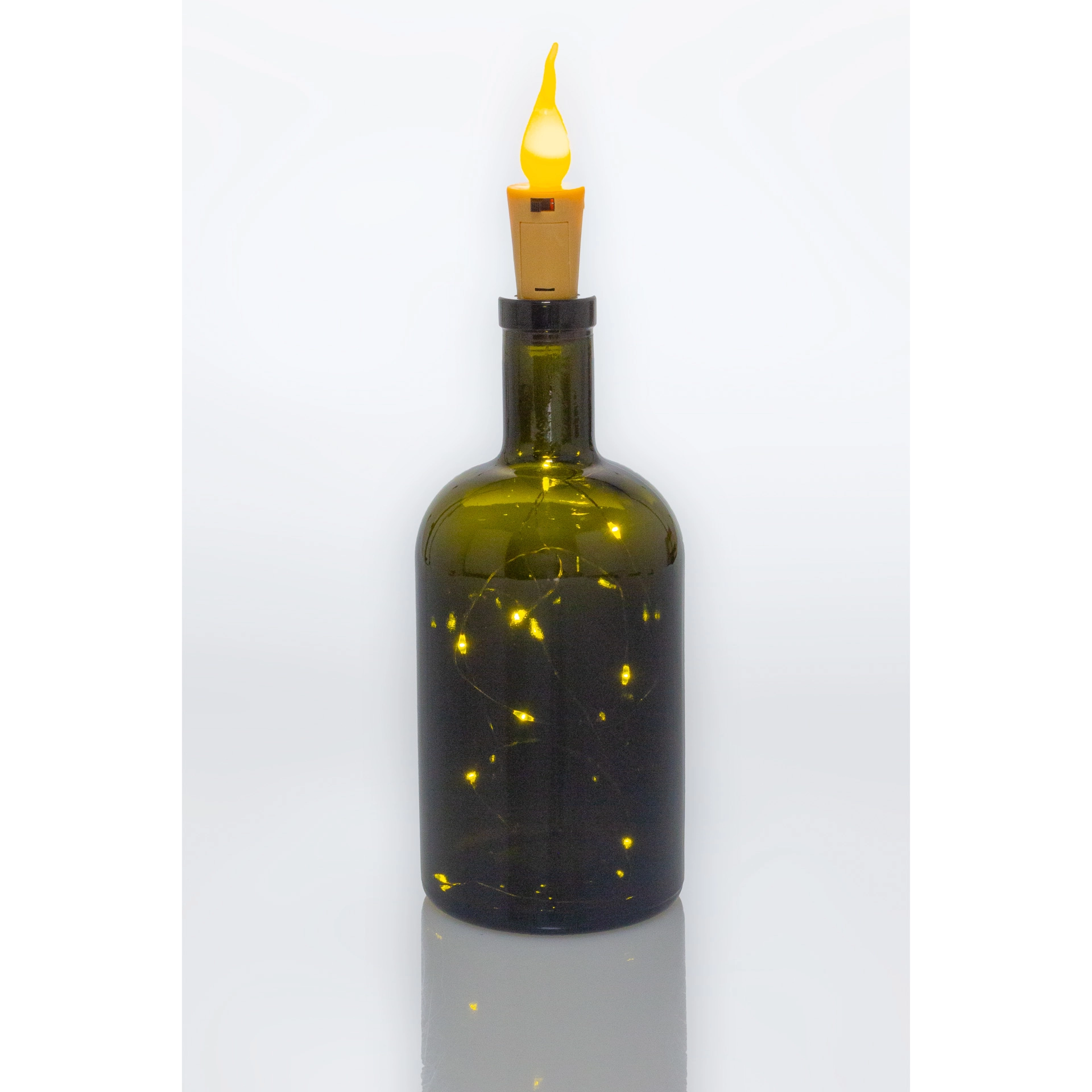 Flaschenlicht 'Flamme' mit 10 LEDs, warmweiß, 2 Stück