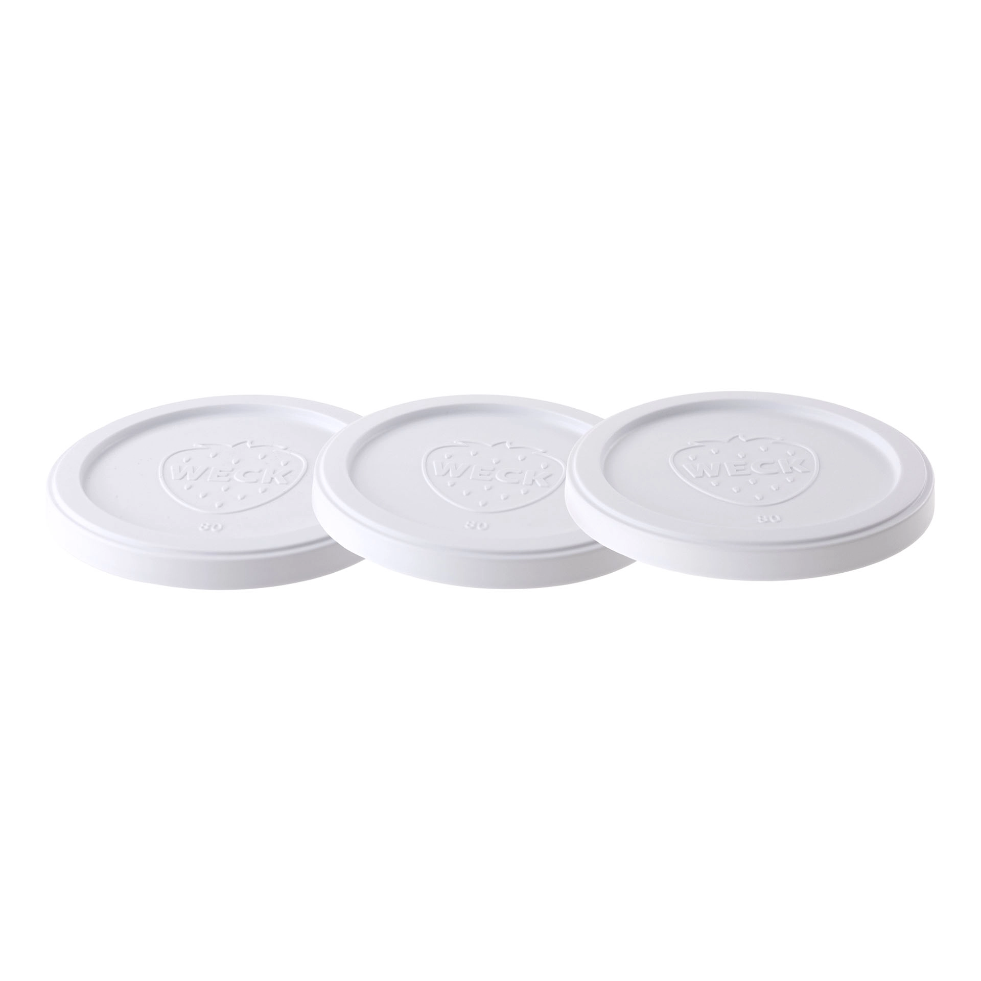 3 x WECK-Frischhaltedeckel weiß RR 80