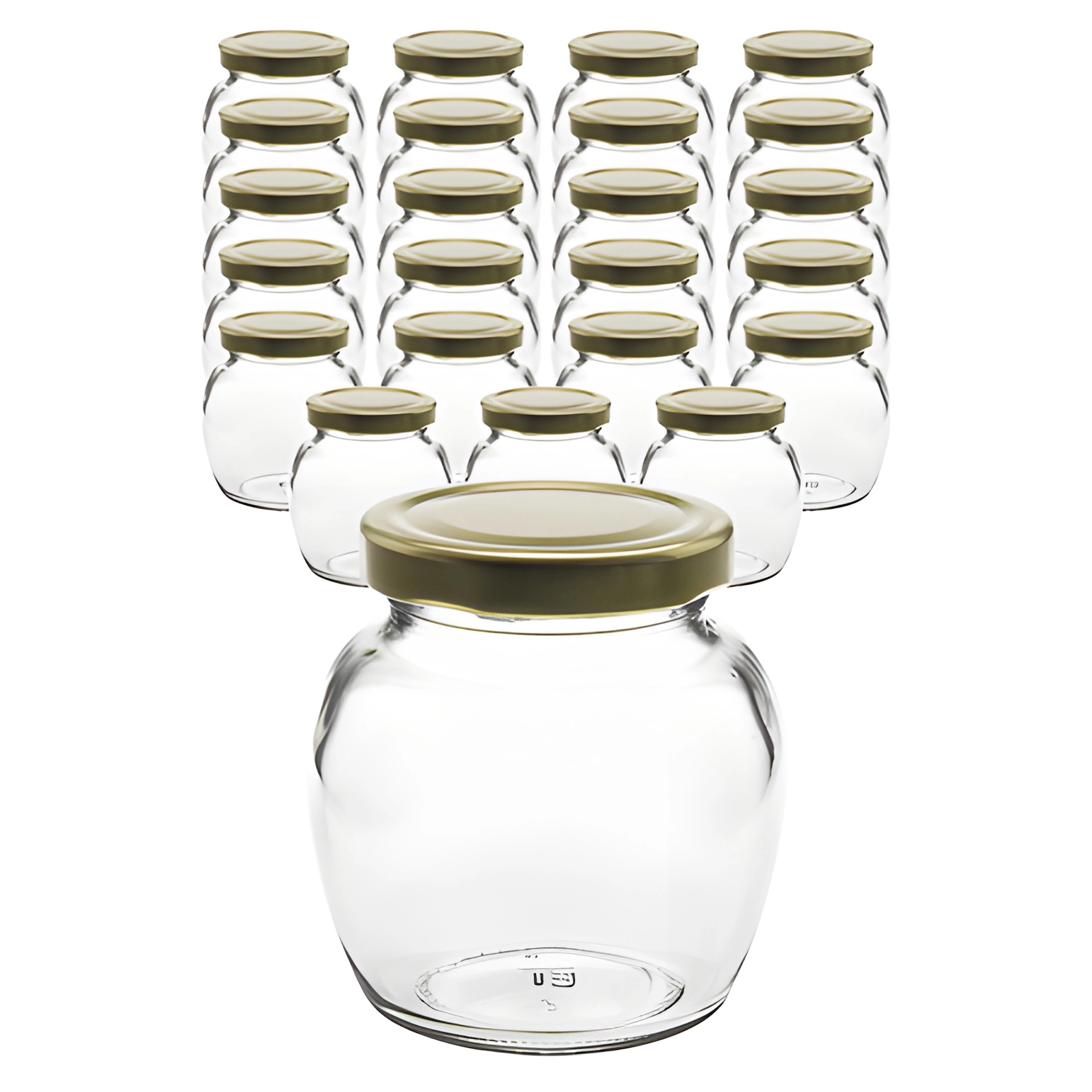 24er Set Schmuckglas 212 ml mit Deckel gold