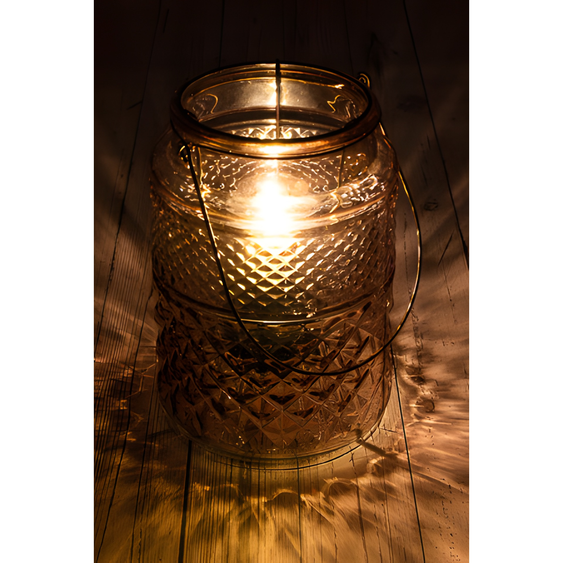LED Dekoglas 'Kristall Karo' mit Glühlampe