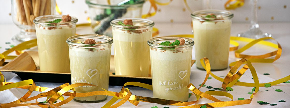 Weißes Schokoladendessert