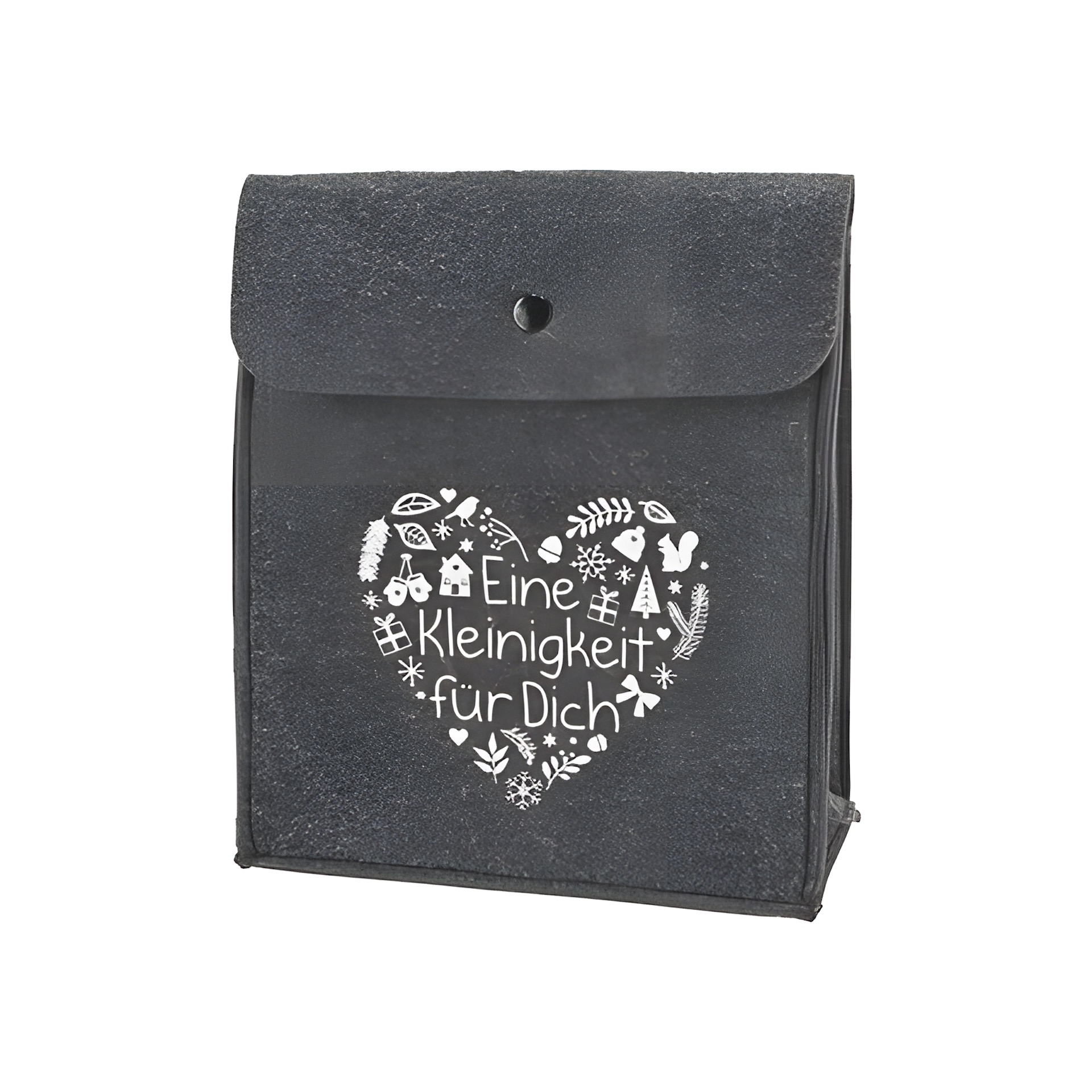 Geschenktasche mit Druckknopf, 20 x 25 cm, anthrazit
