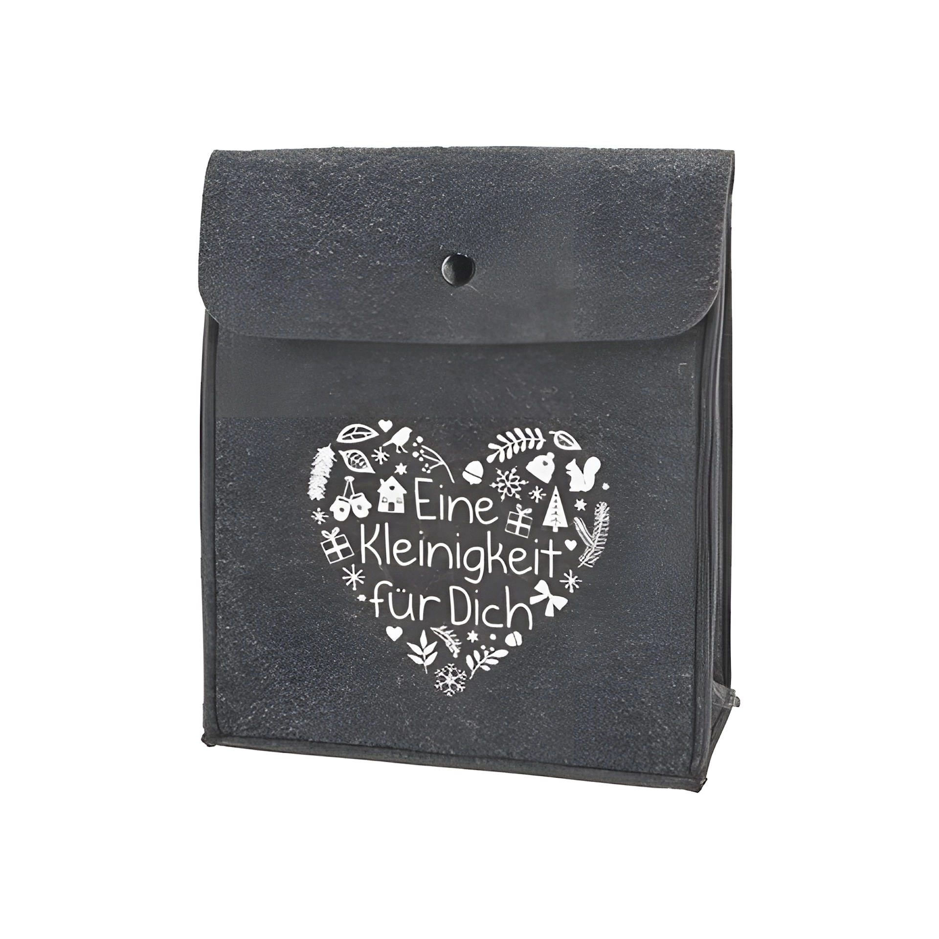 Geschenktasche mit Druckknopf, 20 x 25 cm, anthrazit