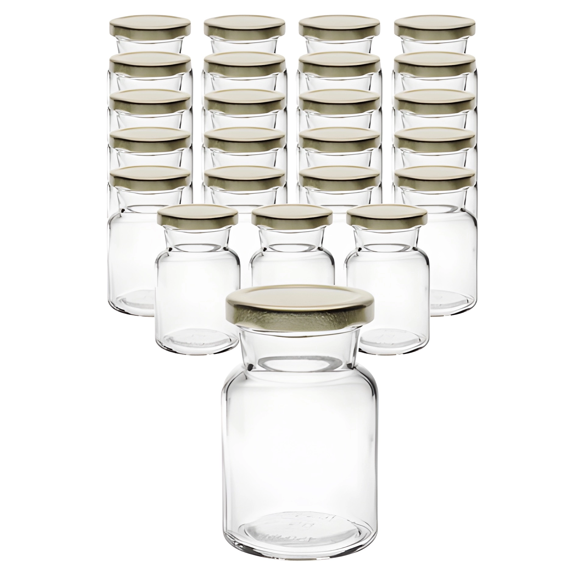 24er Set Rundglas 150 ml mit Deckel gold