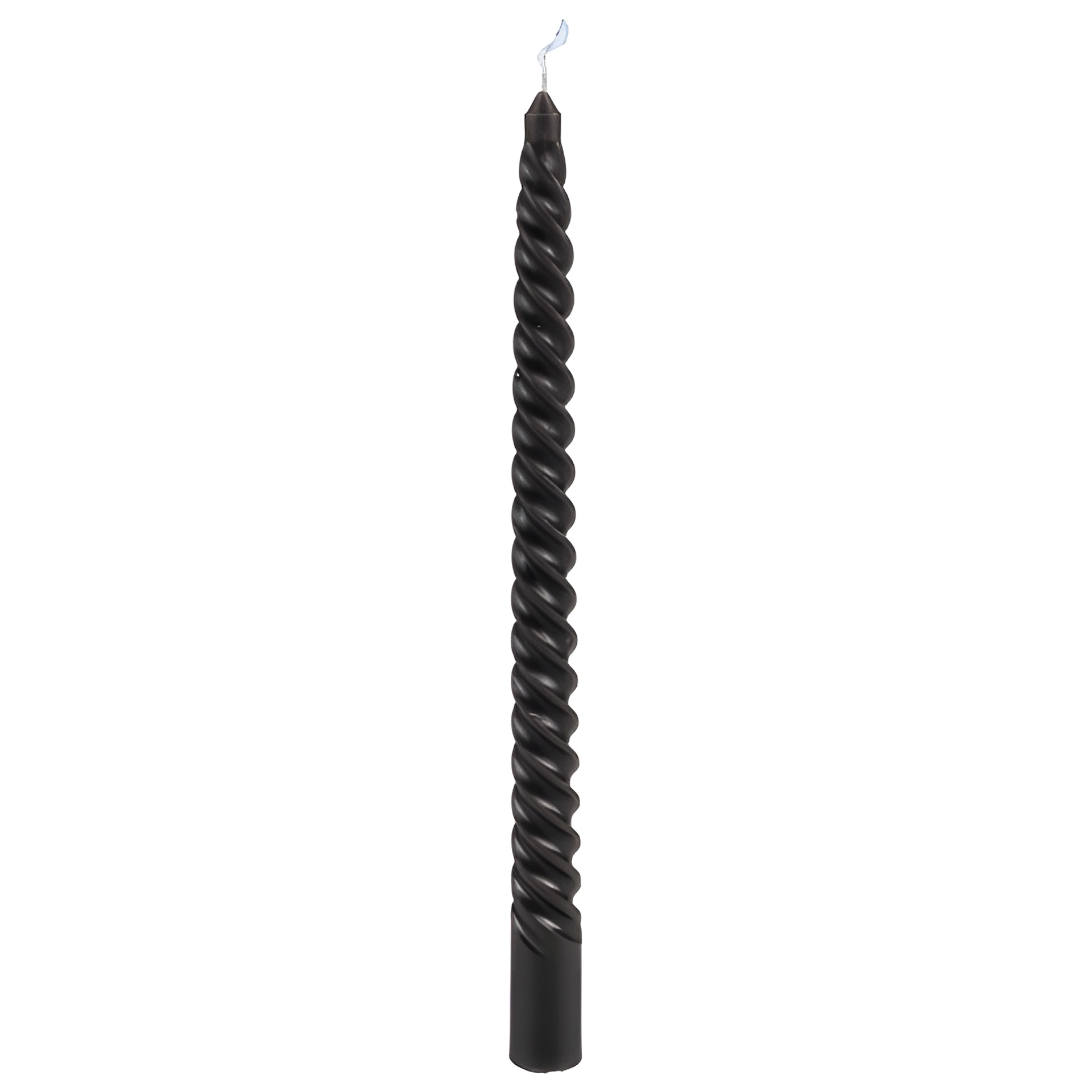 Stabkerze 'Twisted' schwarz, 25 cm