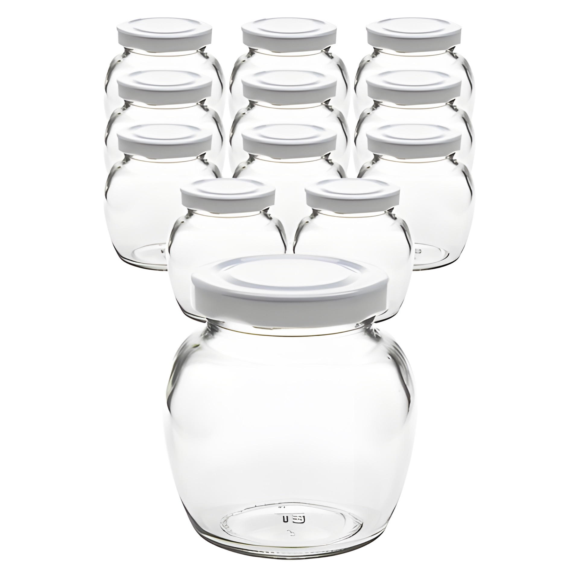 12er Set Schmuckglas 212 ml mit Deckel weiß