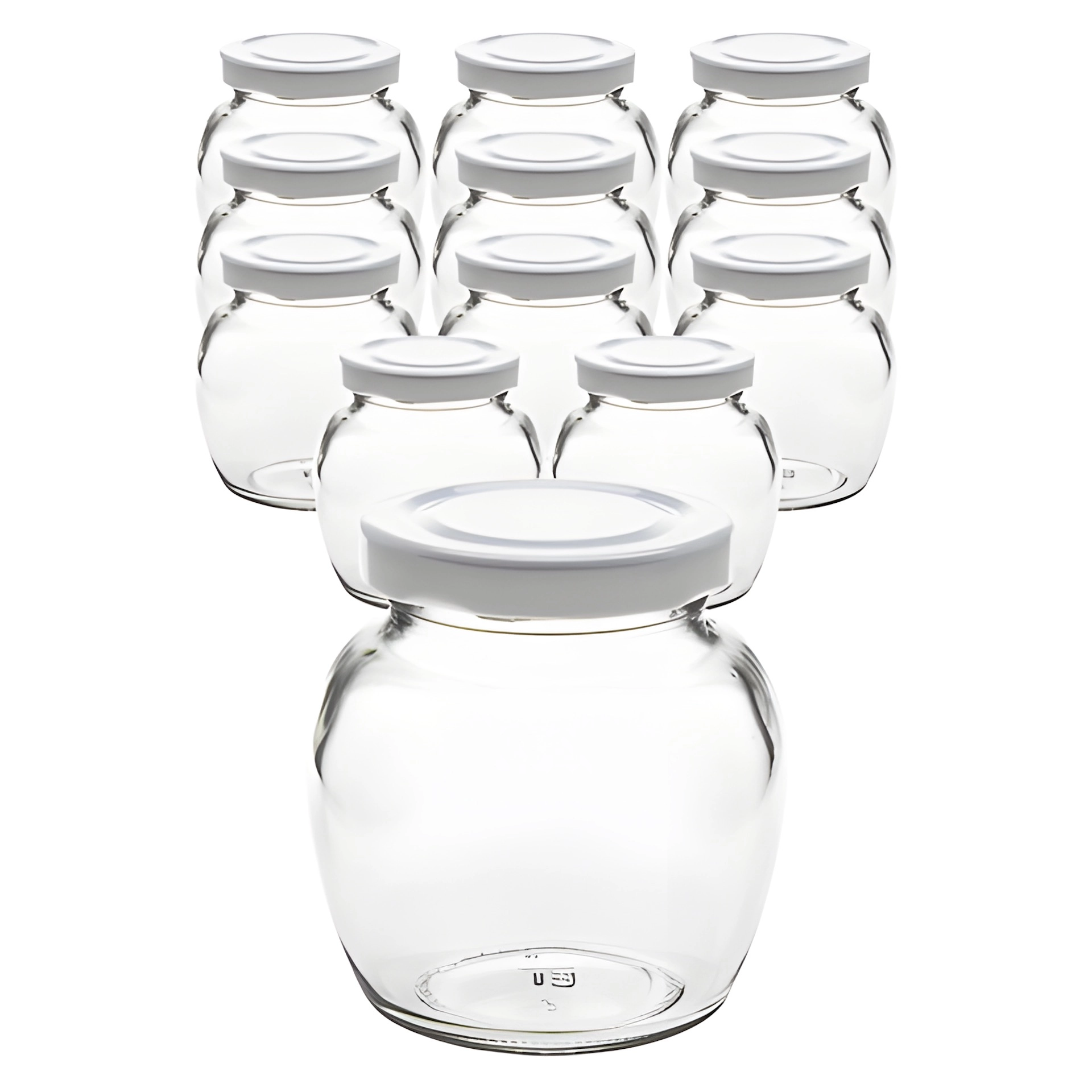 12er Set Schmuckglas 212 ml mit Deckel weiß