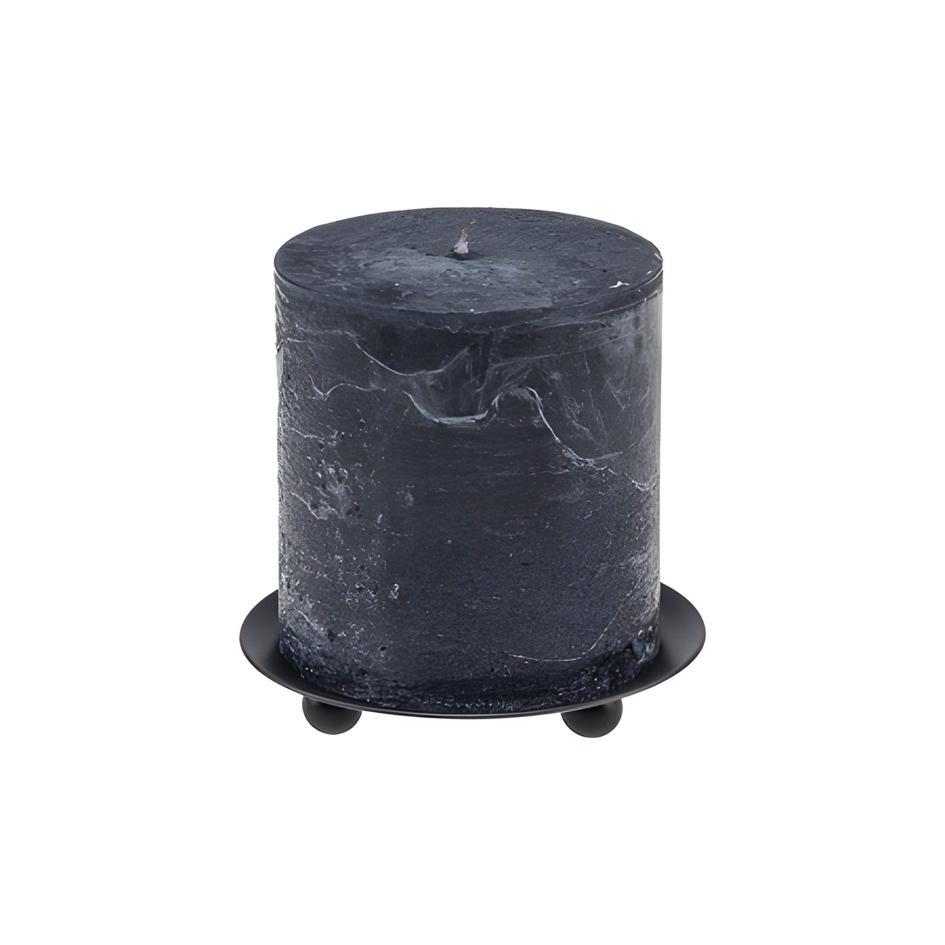 Stumpenkerze 'Rustik' Ø 6,8 cm, schwarz