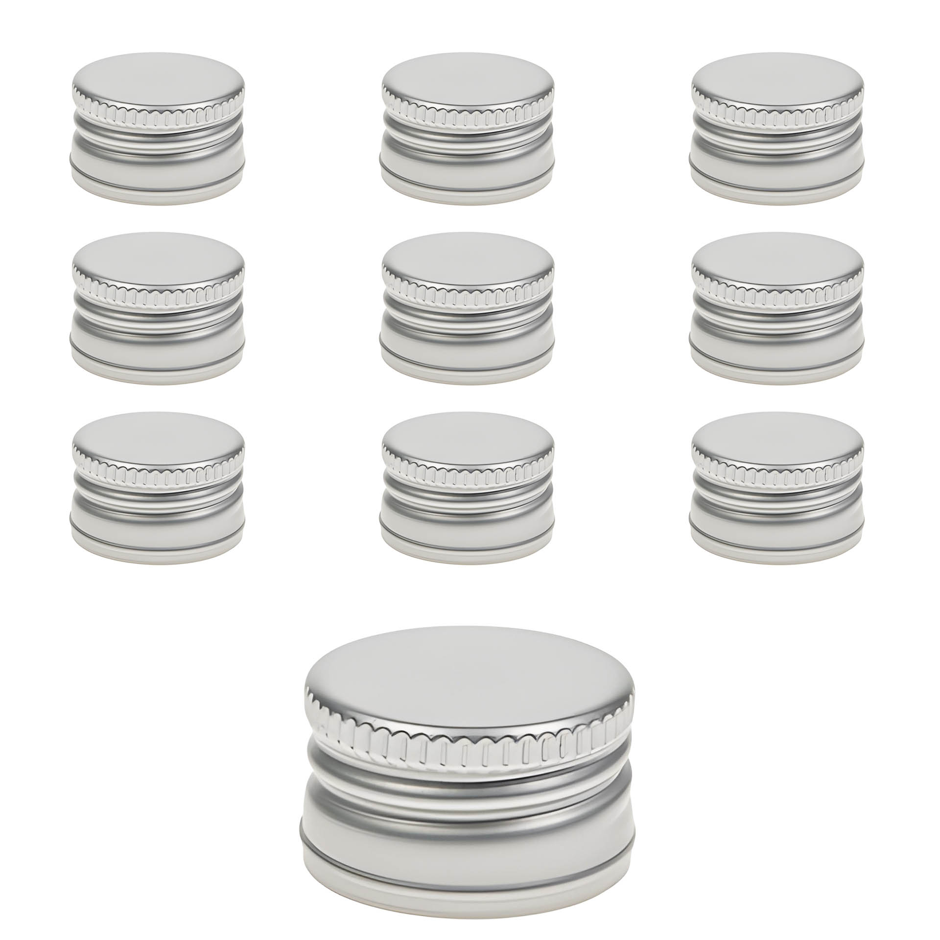 PP 28 silber Aluminium ohne Rollrand Typ A, 10 Stück
