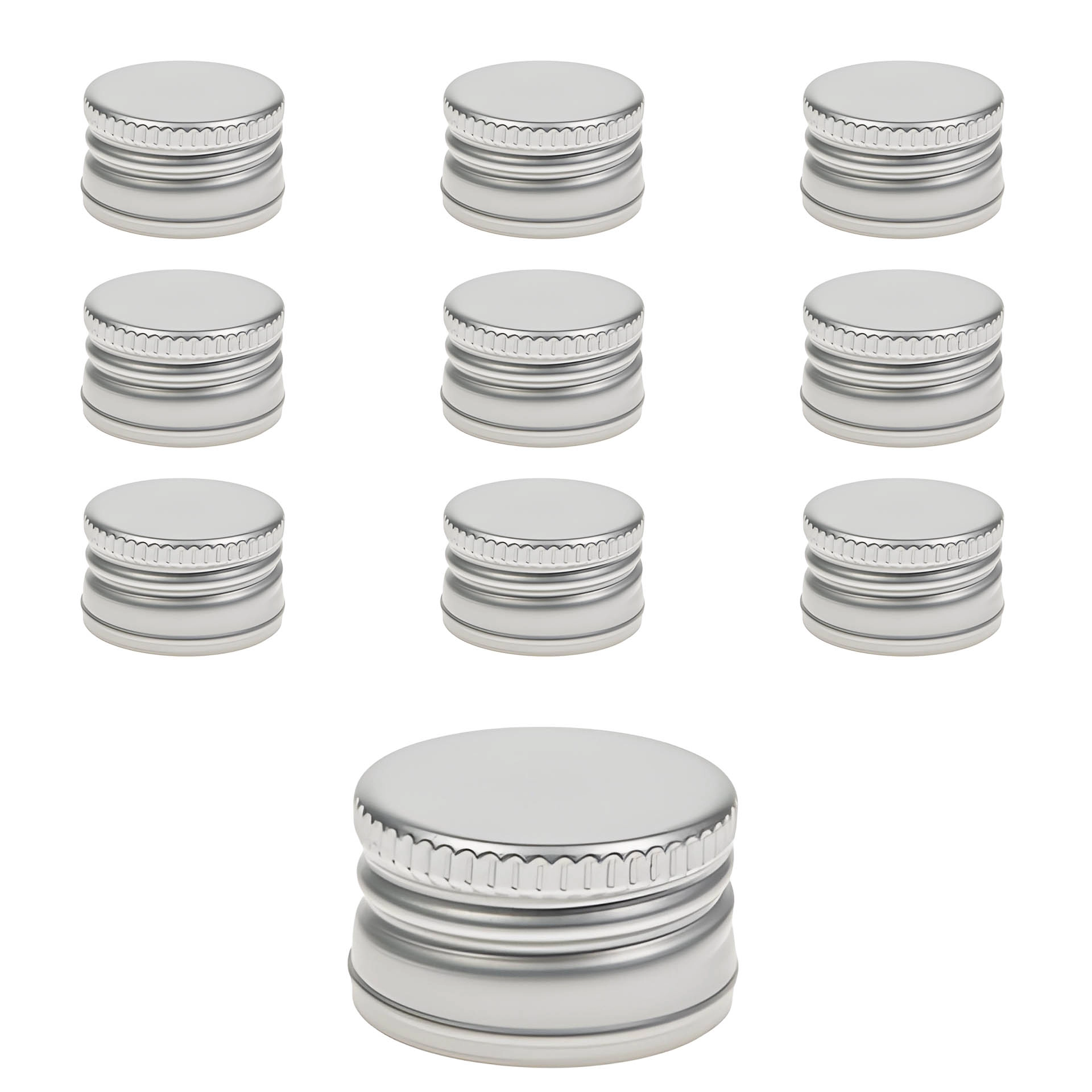 PP 28 silber Aluminium ohne Rollrand Typ A, 10 Stück