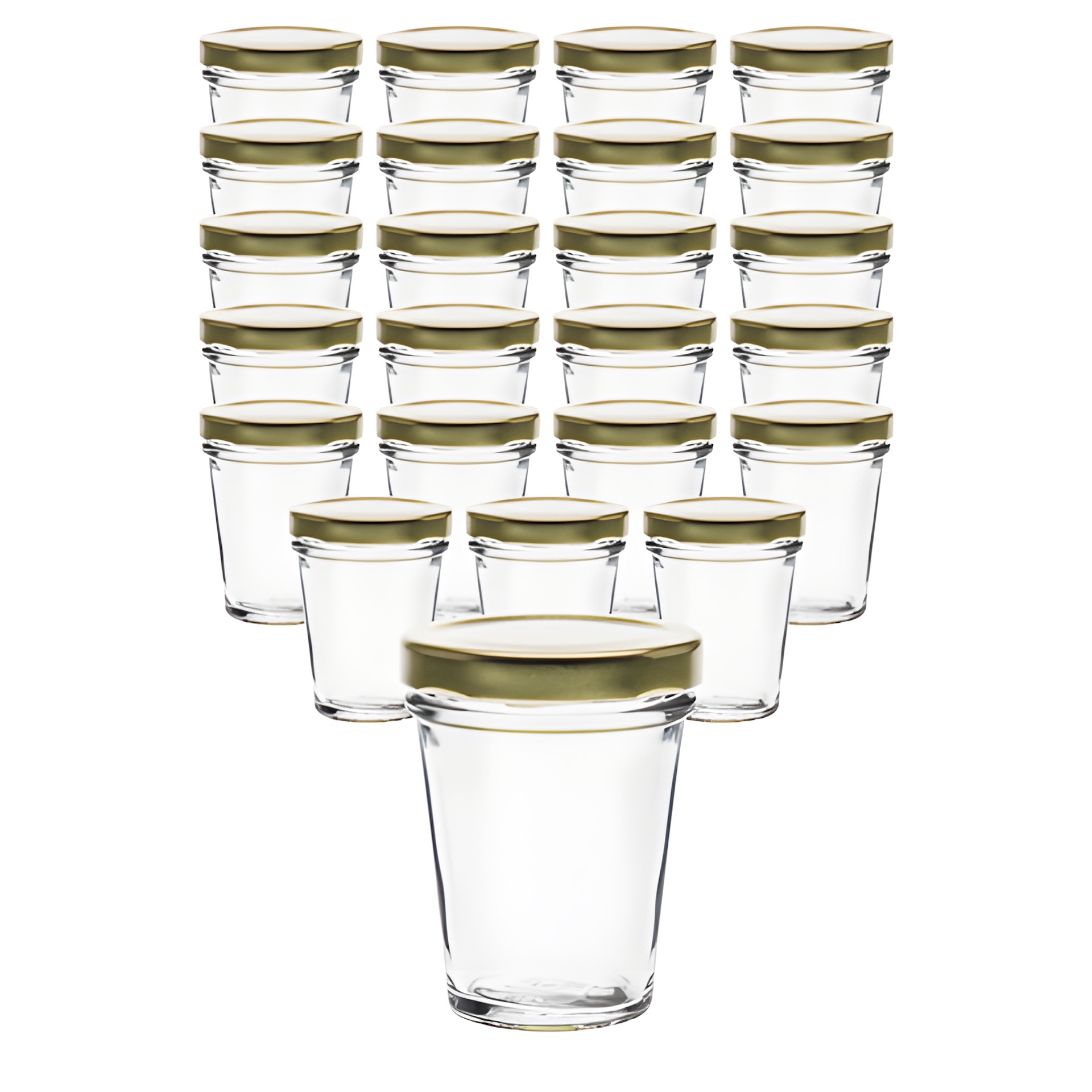 24er Set Becherglas 65 ml TO 58 mit Deckel gold