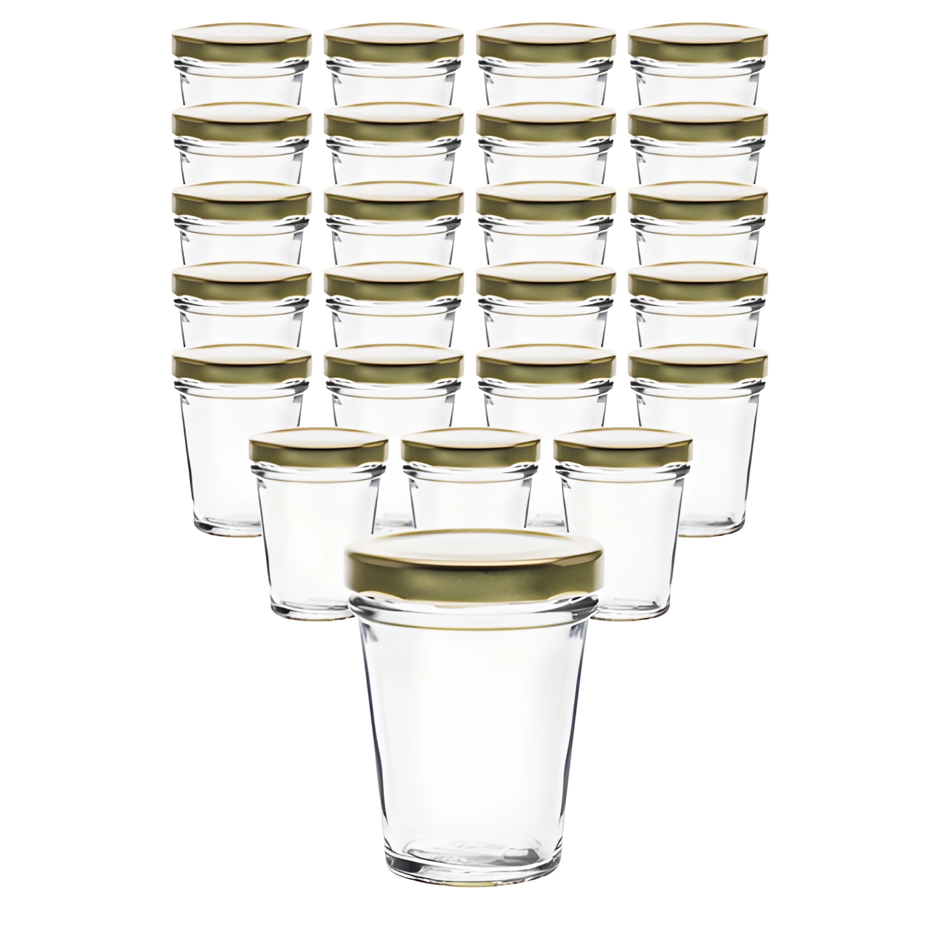 24er Set Becherglas 65 ml TO 58 mit Deckel gold