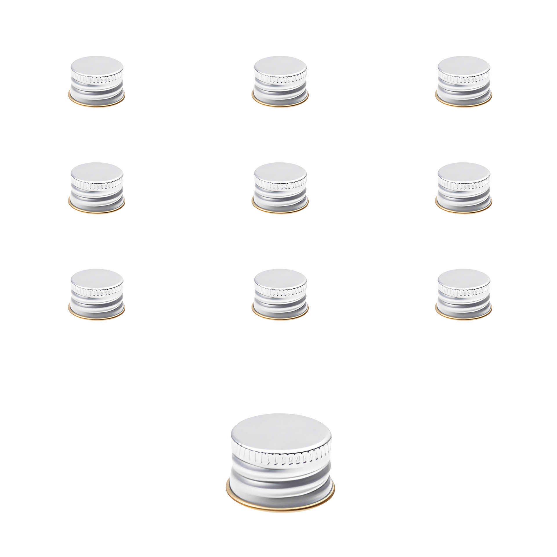 PP 18 silber Aluminium, 10 Stück