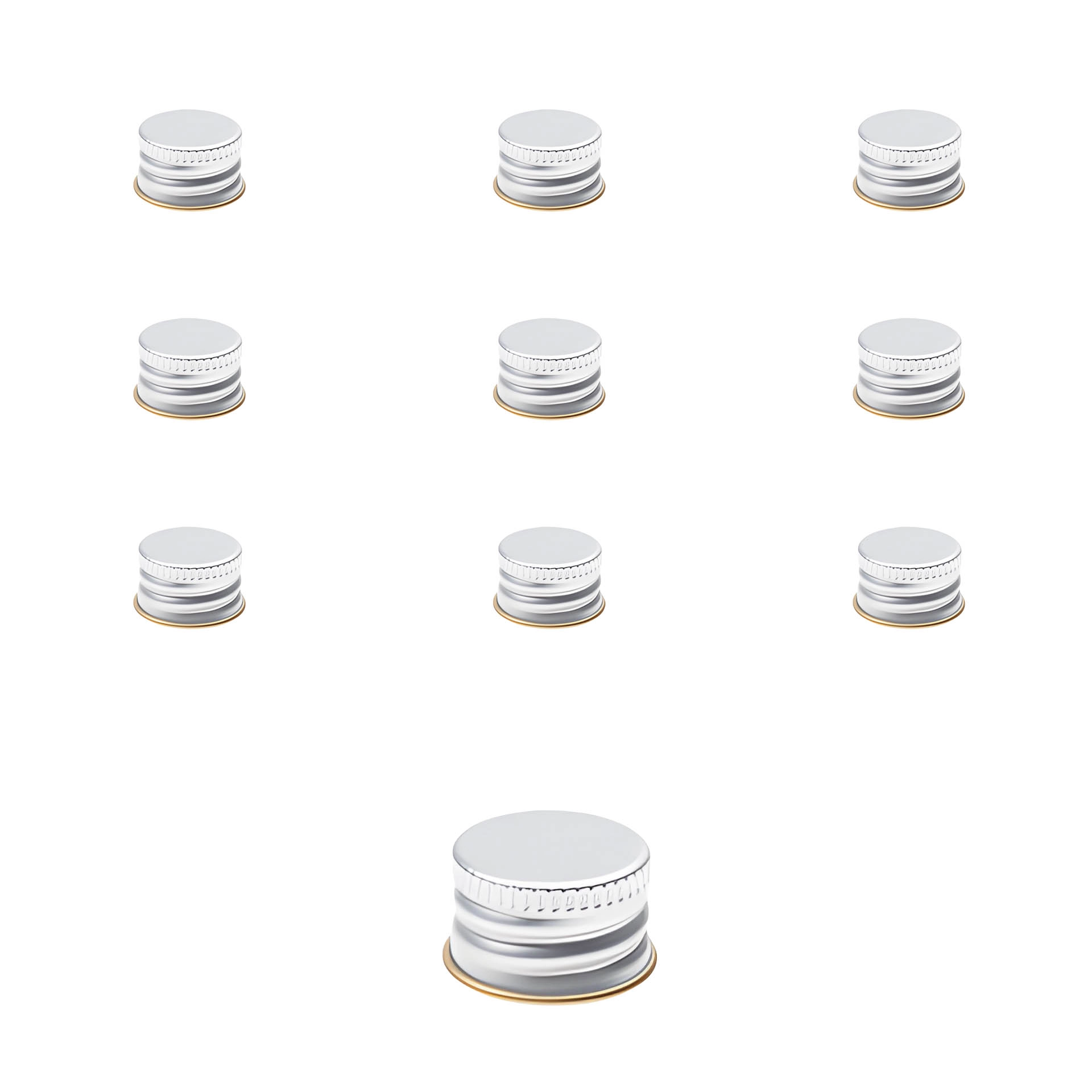 PP 18 silber Aluminium, 10 Stück