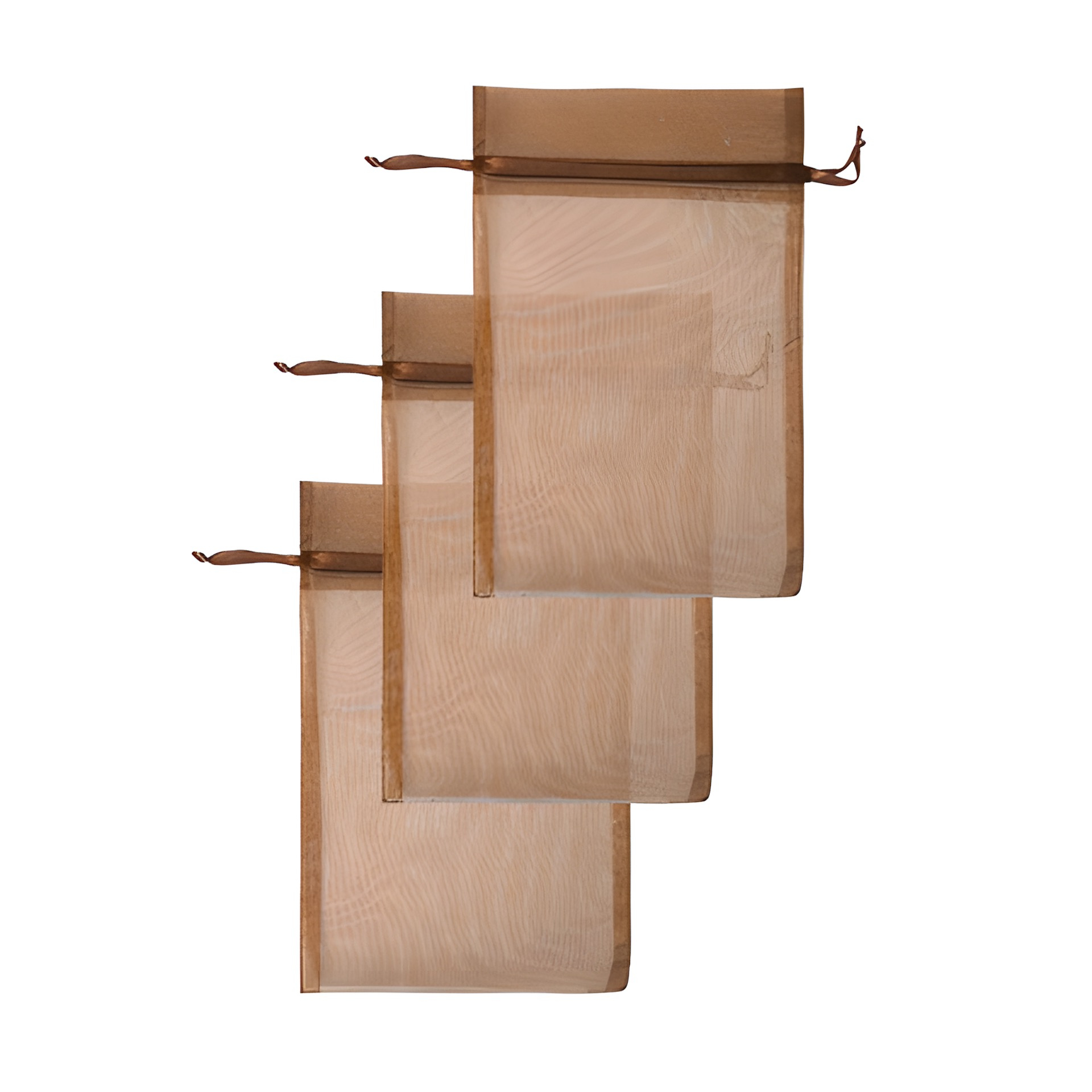 Chiffonbeutel 15 x 24 cm, dunkelbraun, 3 Stück