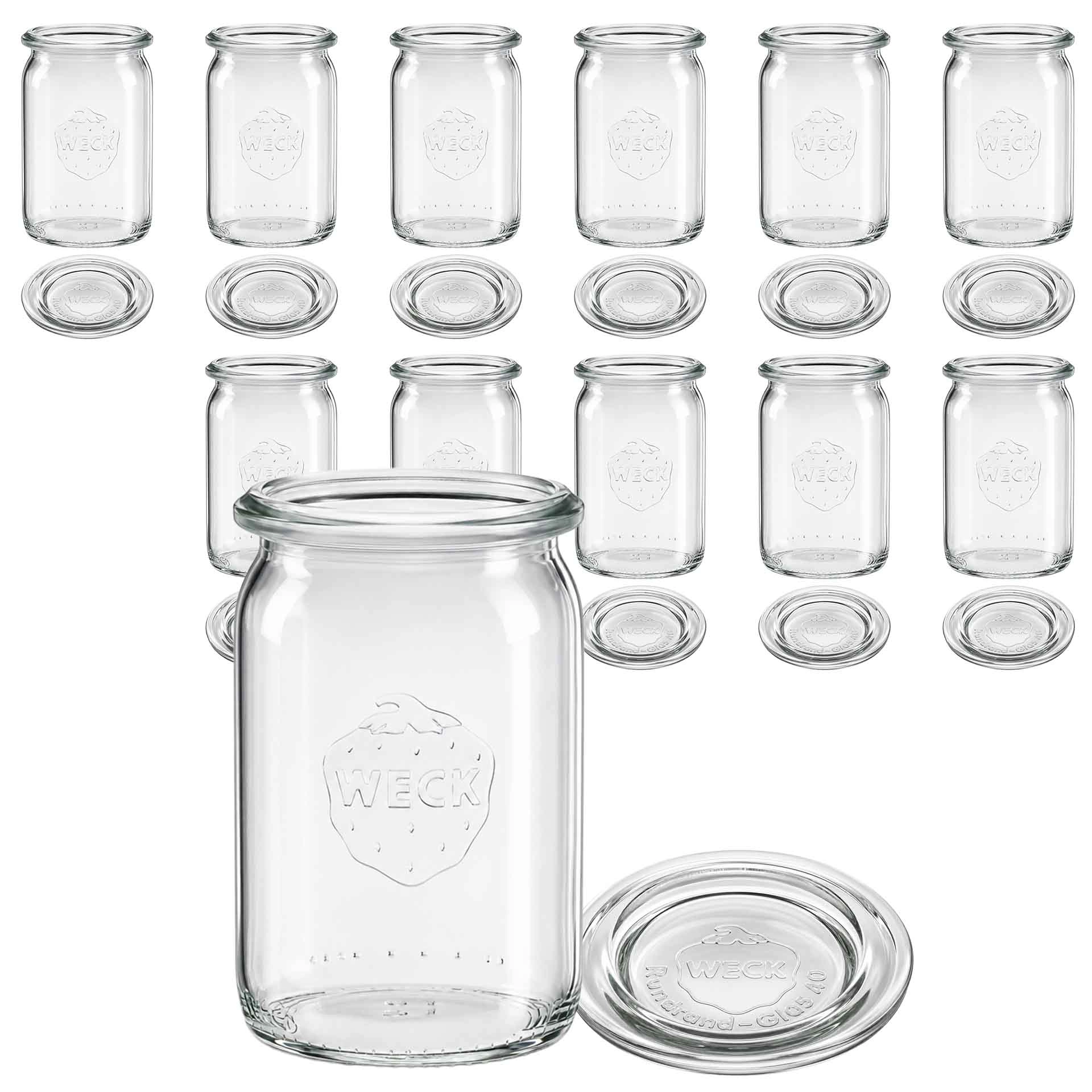 WECK-Zylinderglas 145 ml mit Glasdeckel, 12 Stück