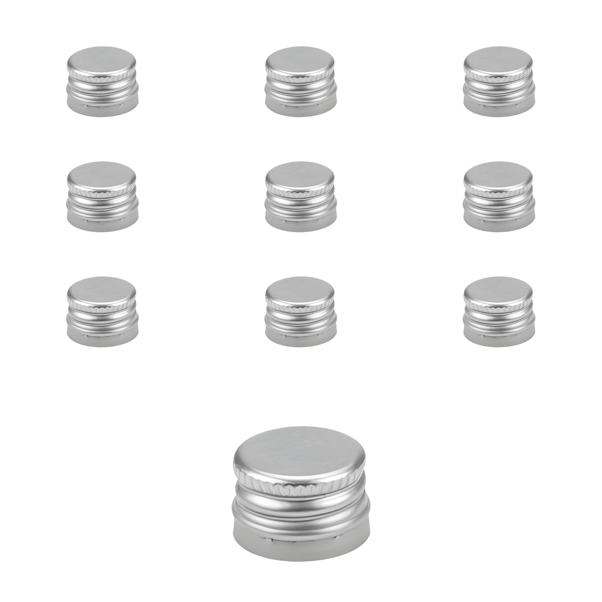 PP 18 silber Aluminium mit Originalitätsring, 10 Stück