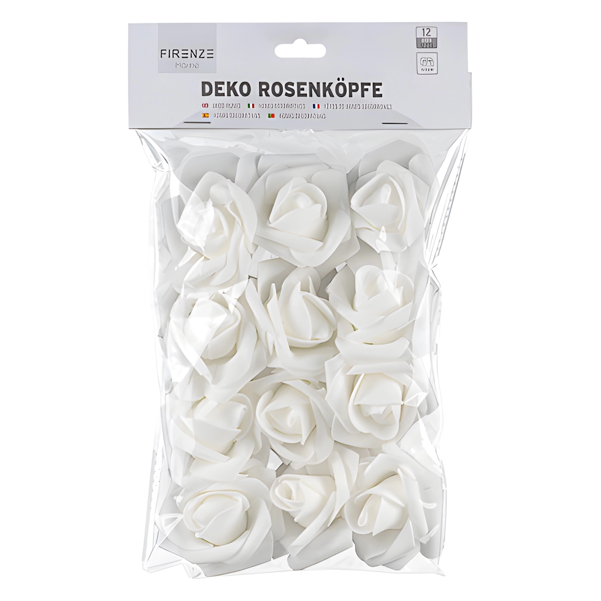 Streudeko 'Rosenblüte' weiß, 12 Stück