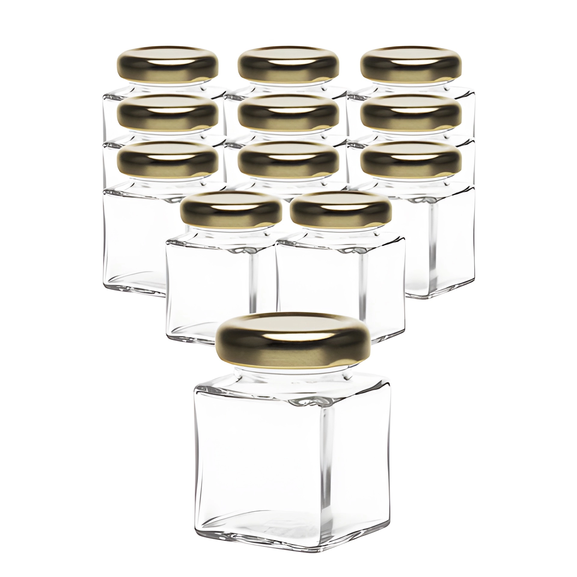 12er Set Cubi 50 ml TO 38 mit Deckel gold