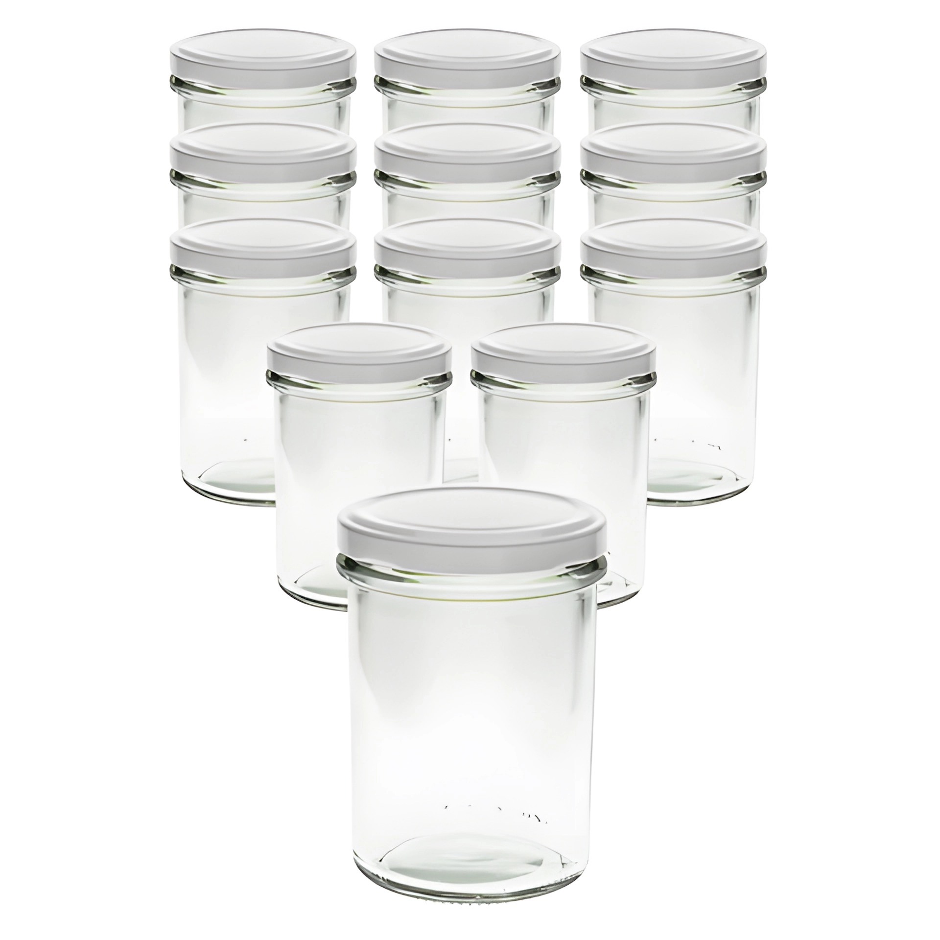 Sturzglas hoch mit Deckel weiß, 12er Set, 230 ml, Weiß, Twist-Off, Einmachglas