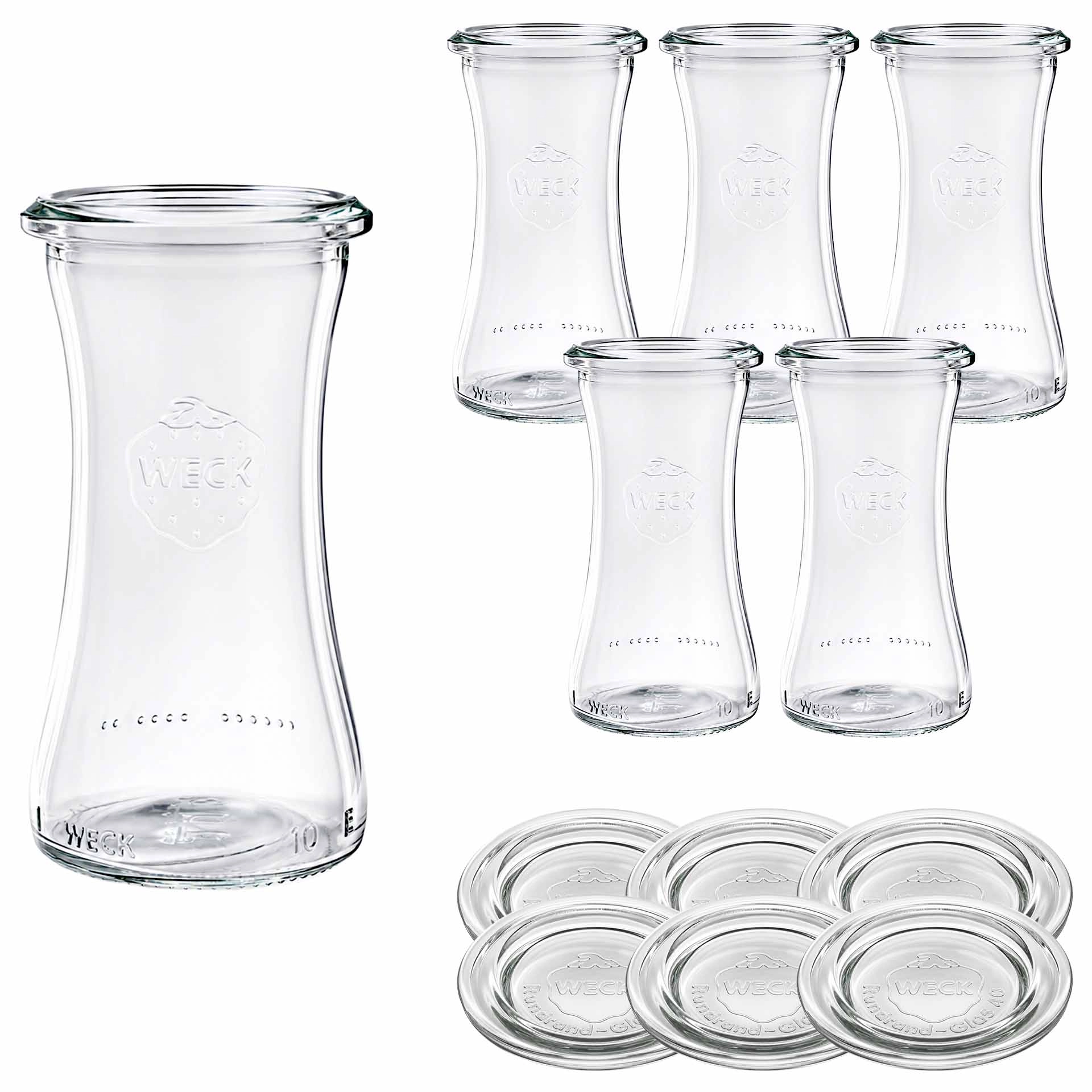 WECK-Delikatessenglas 100 ml mit Glasdeckel, 6 Stück