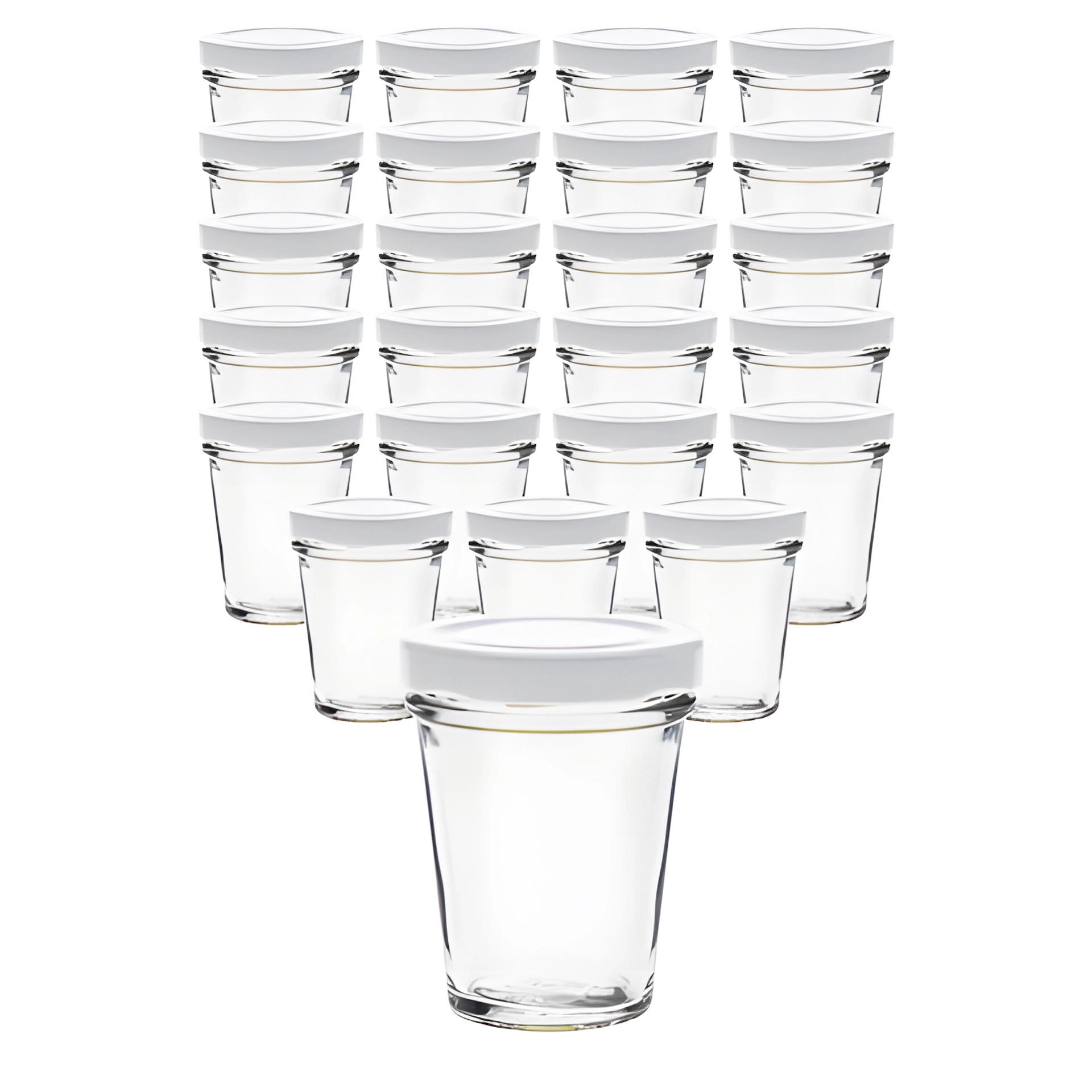 24er Set Becherglas 65 ml TO 58 mit Deckel weiß