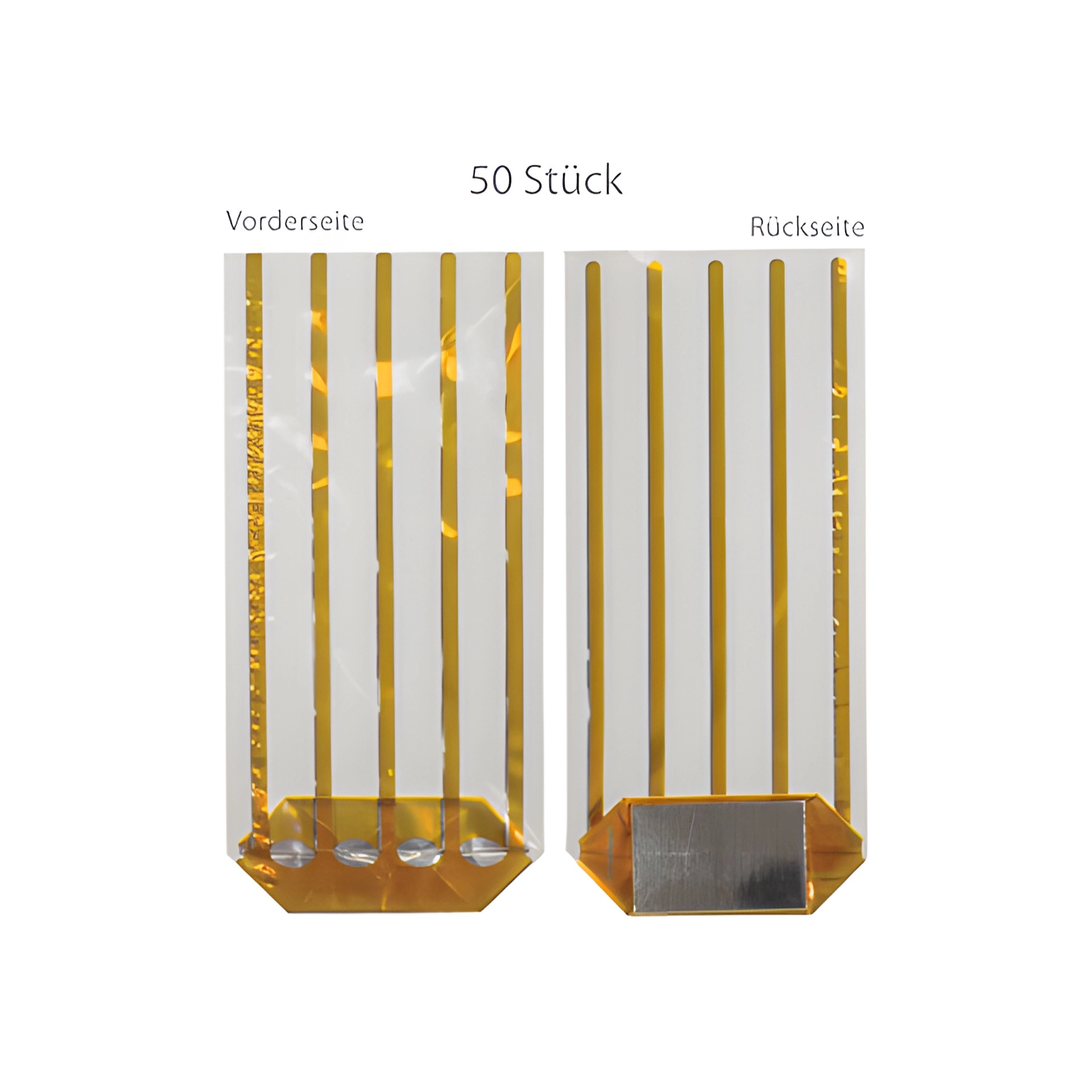 Kreuzbodenbeutel 'King gold' 120 x 275 mm,   50 Stück
