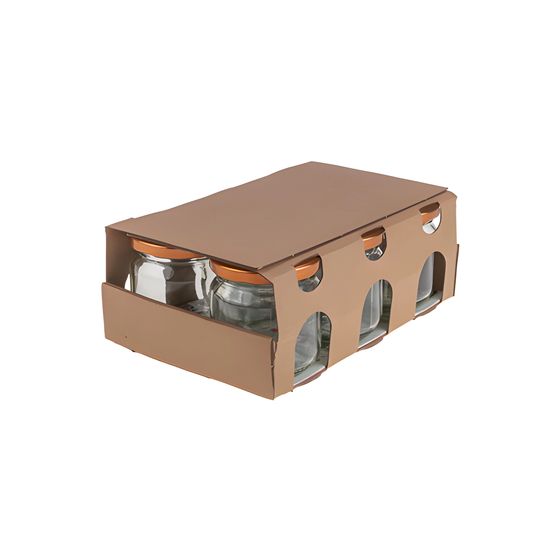 Sichtfensterkarton 6er 215 x 145 x 78 mm natur, selbstklebend