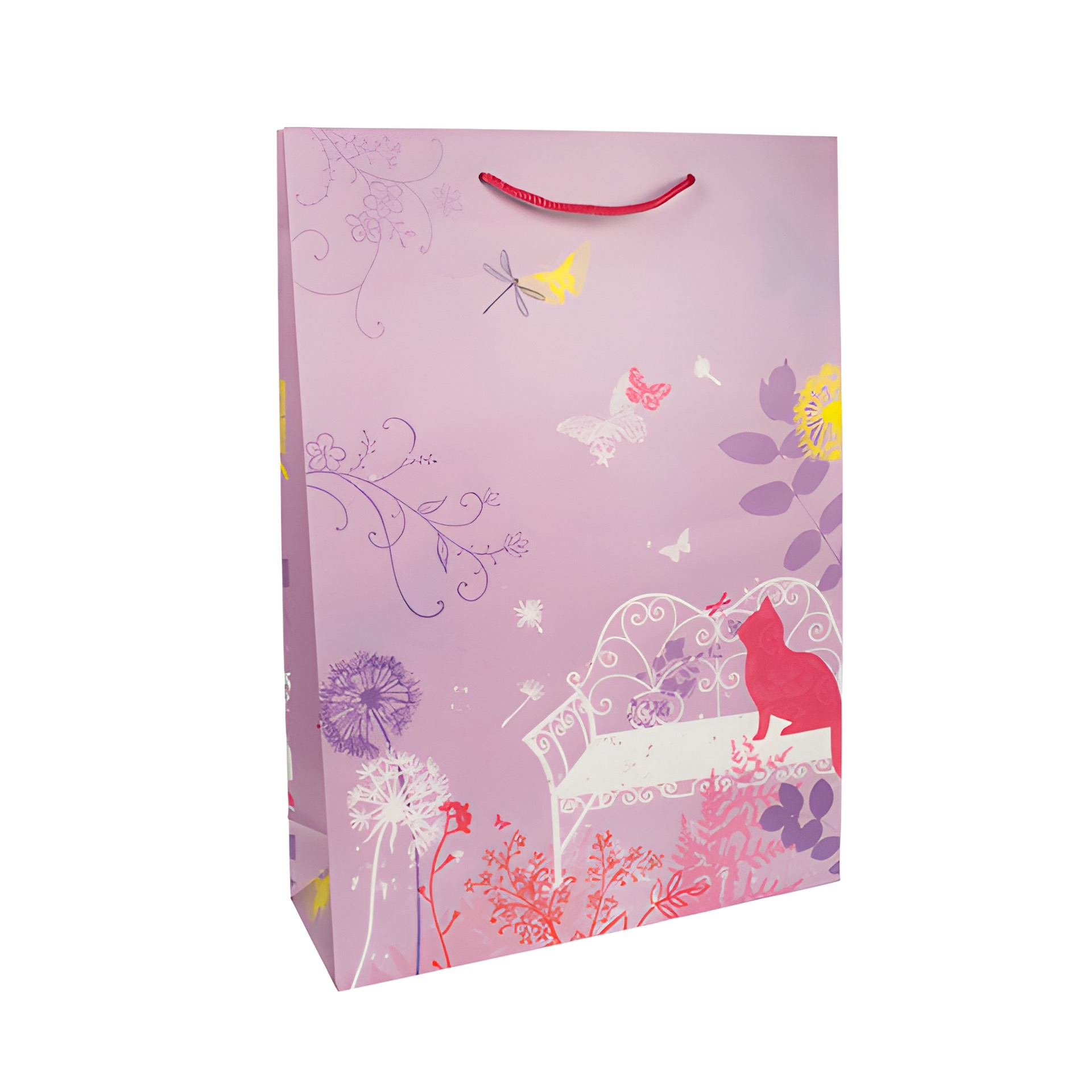 Geschenktüte 'Katze im Garten', mittel