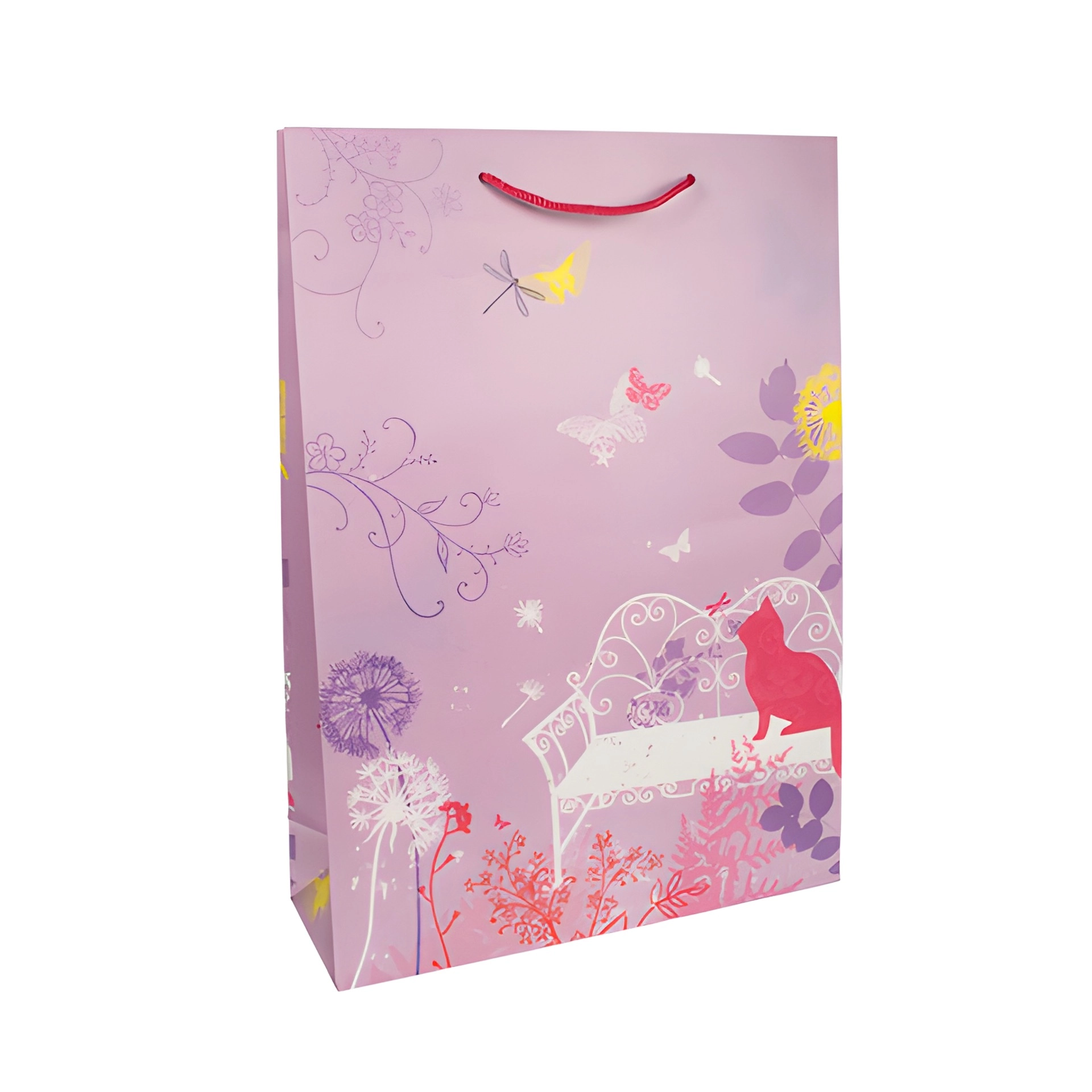 Geschenktüte 'Katze im Garten', mittel