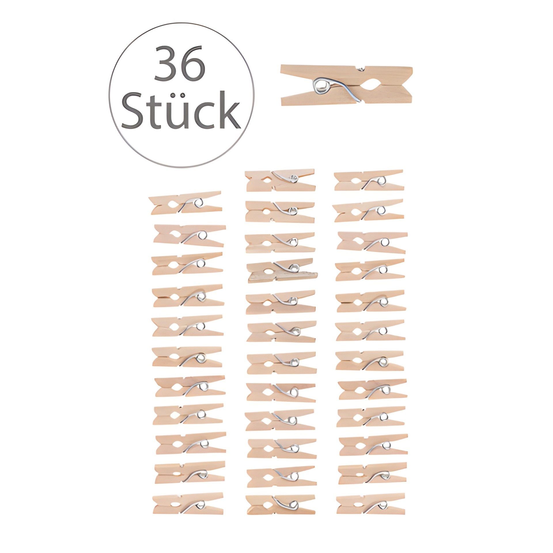 Holzklammer 2,5 cm, 36 Stück