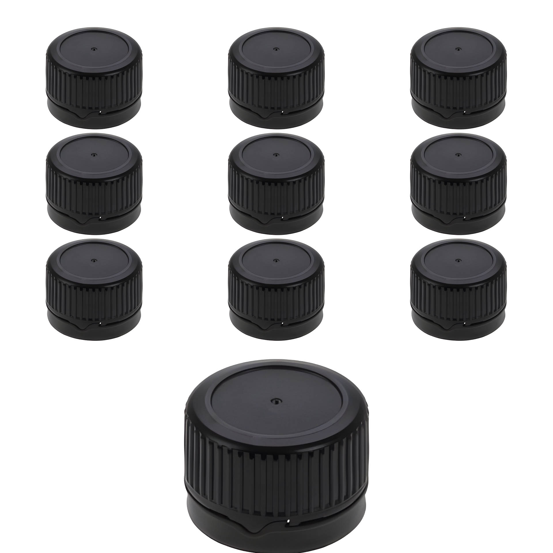 PP 28 schwarz Kunststoff mit Originalitätsring, 10 Stück