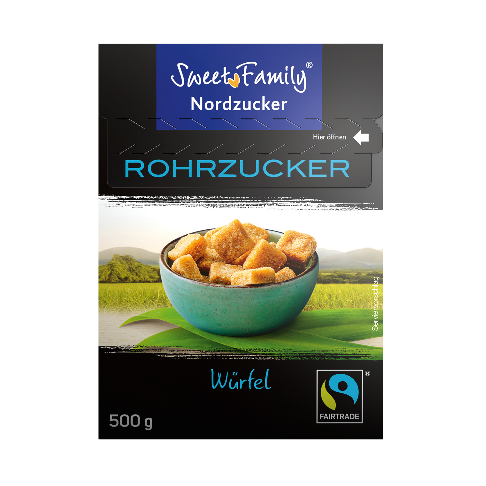 Würfel-Rohrzucker Fairtrade braun, 500 g