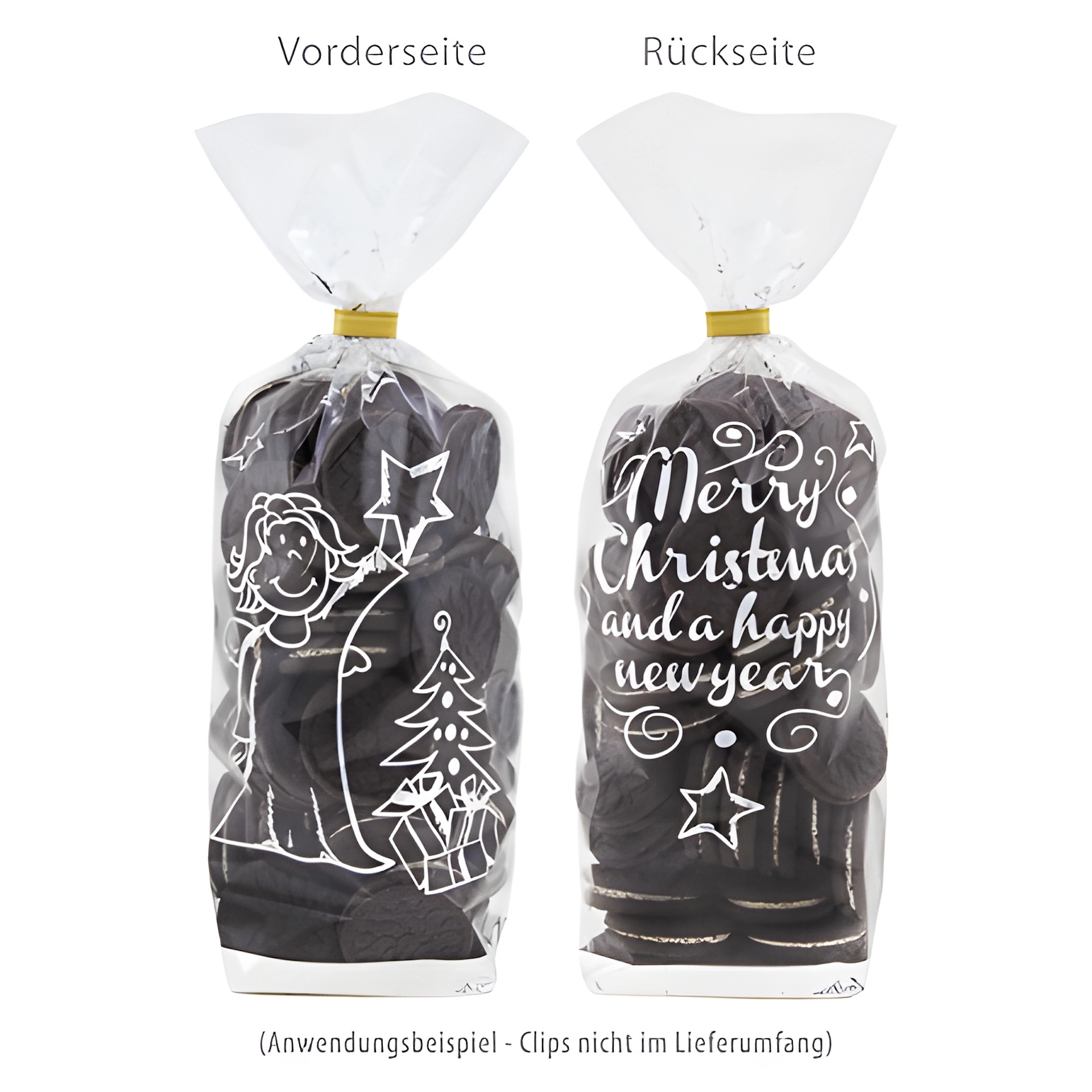 Kreuzbodenbeutel 'Weihnachtsengel' 140 x 305 mm, 50 Stück