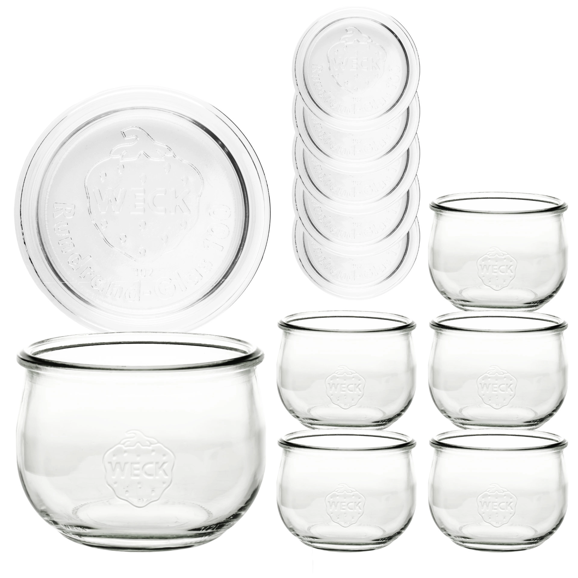 WECK-Tulpenglas 580 ml + Glasdeckel, 6er Set