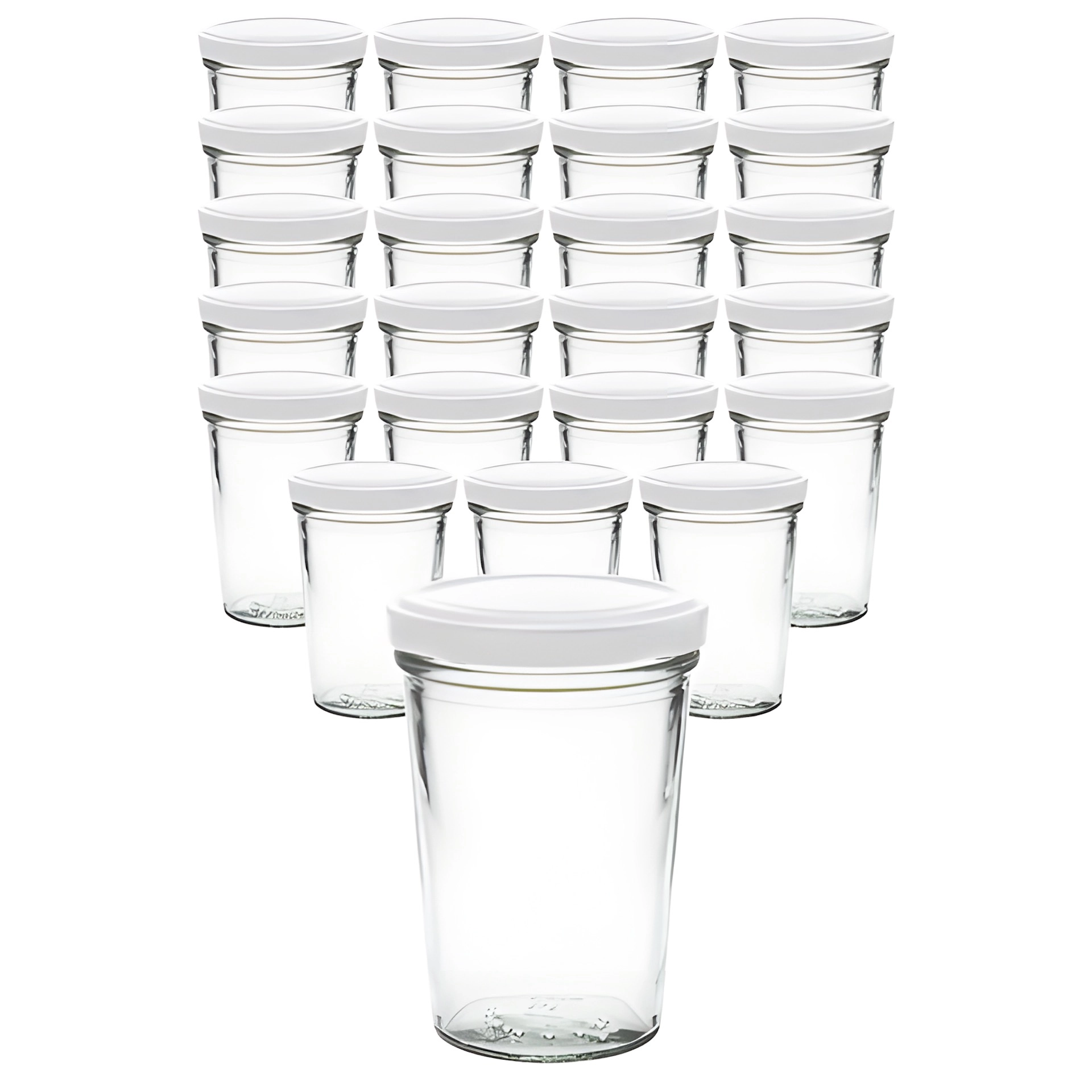 24er Set Becherglas 150 ml TO 66 mit Deckel weiß