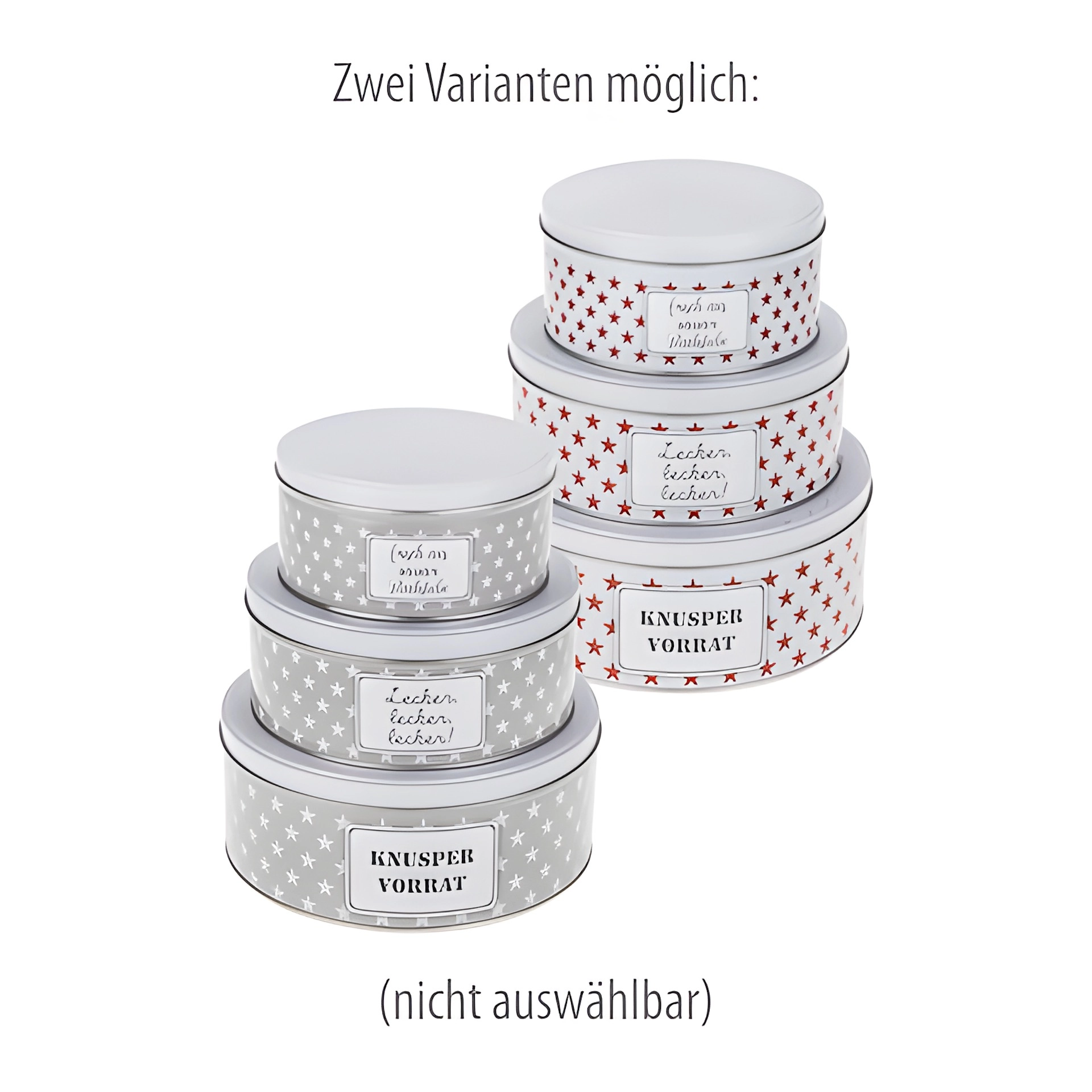 Metalldose 'Knusper Vorrat', 3er Set