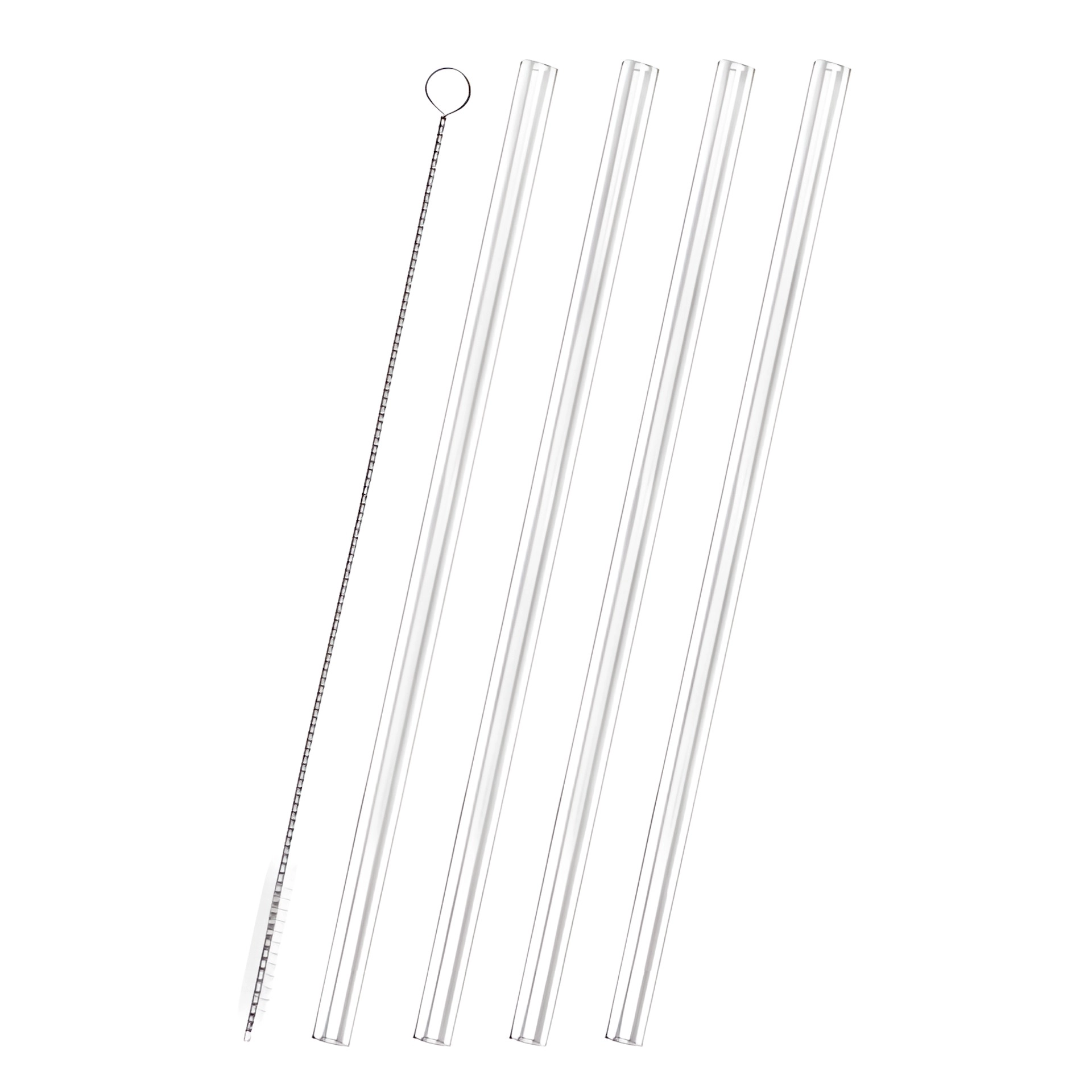 Glastrinkhalme 20 cm, Ø 8 mm, 4 Stück