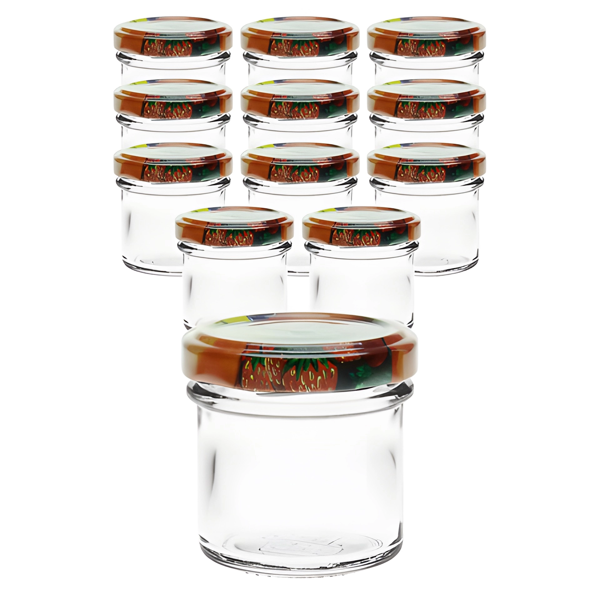 12er Set Ingenio 72 ml mit Deckel Obstdekor