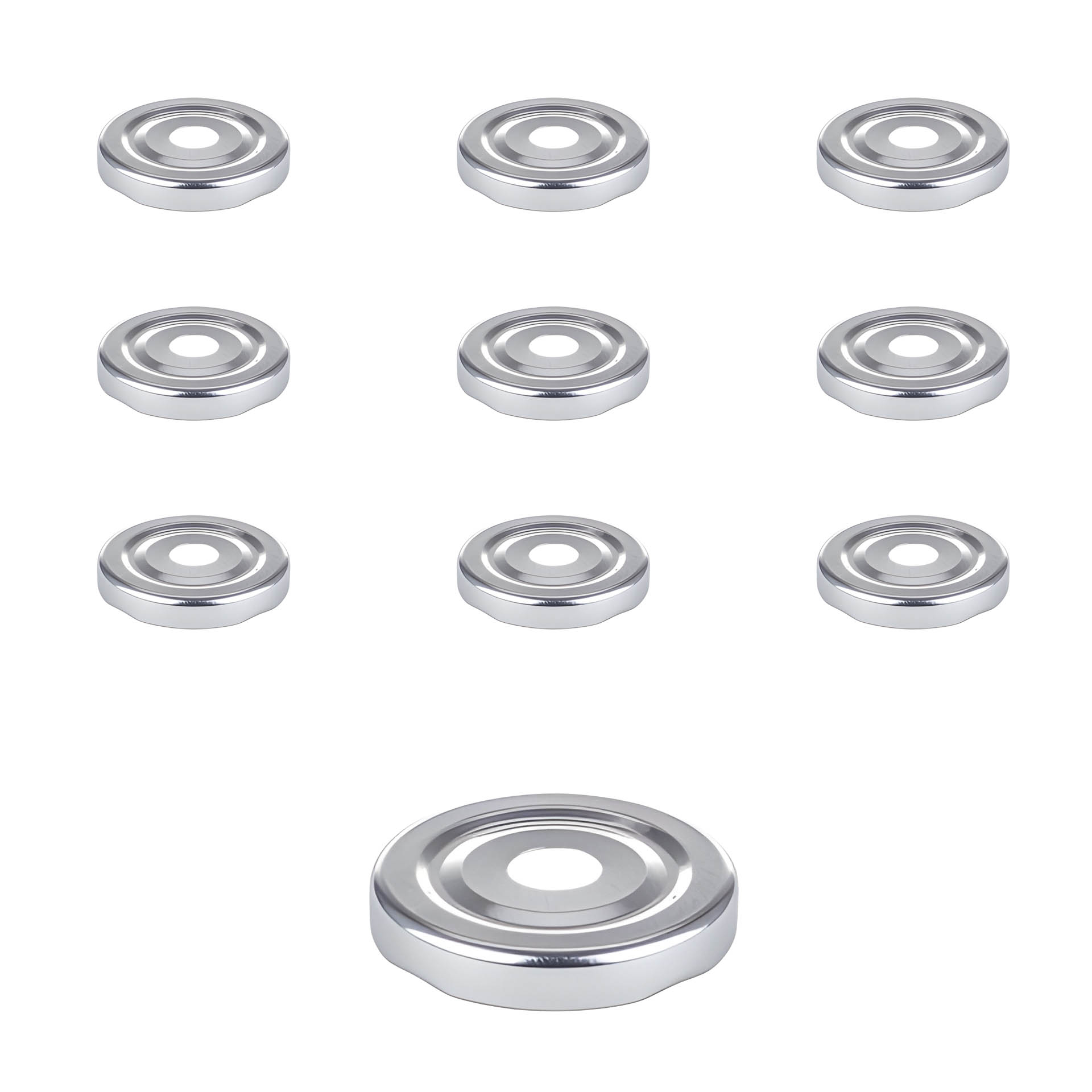 TO 48 Trinkhalmdeckel silber, Loch Ø 13 mm, 10 Stück