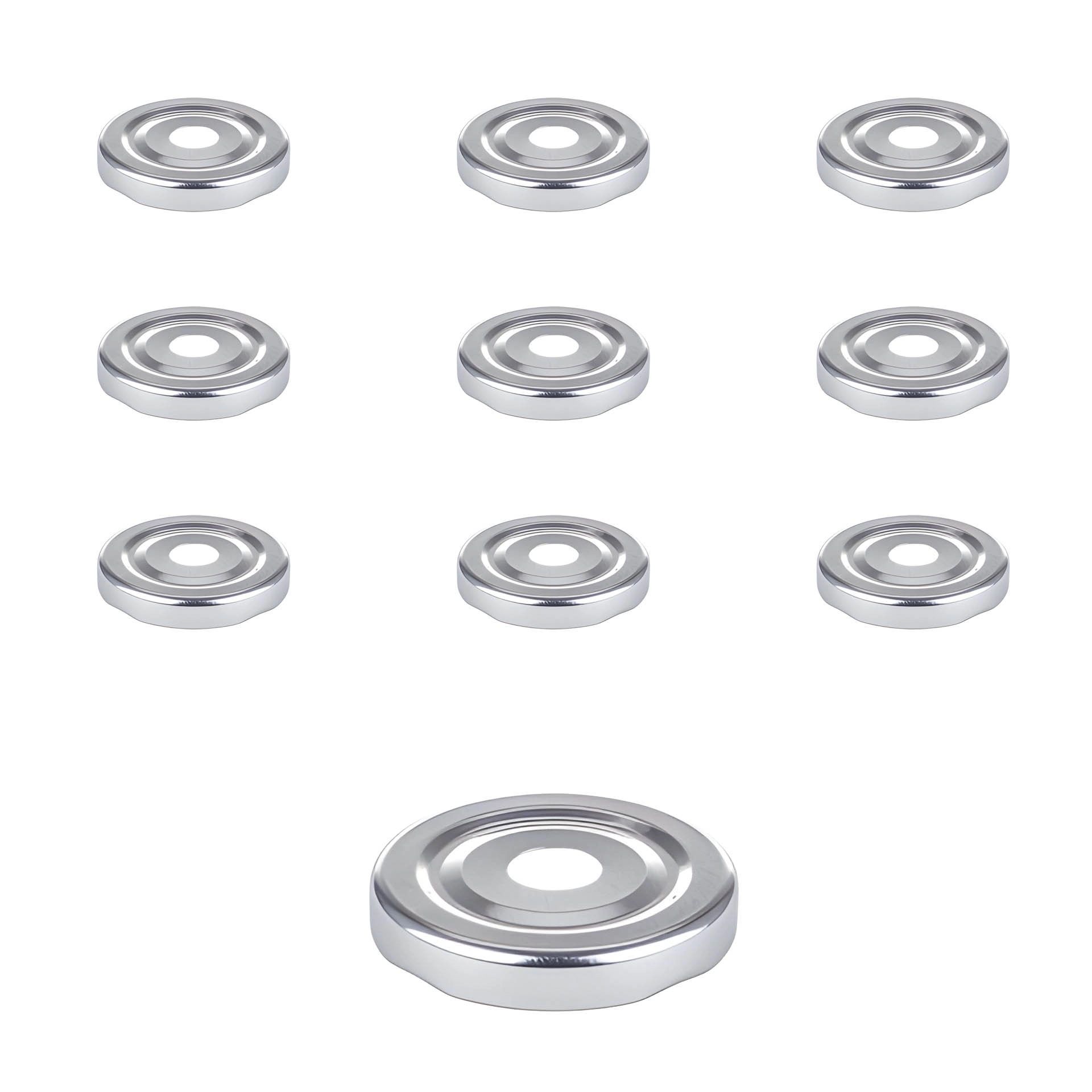 TO 48 Trinkhalmdeckel silber, Loch Ø 13 mm, 10 Stück