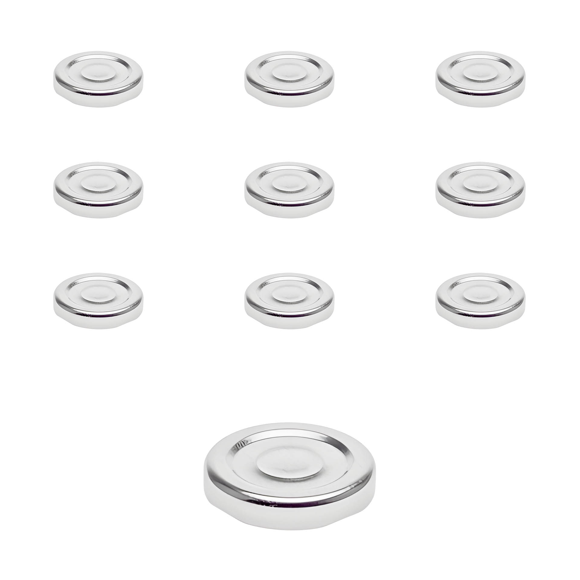TO  43 silber past. mit Button, 10 Stück