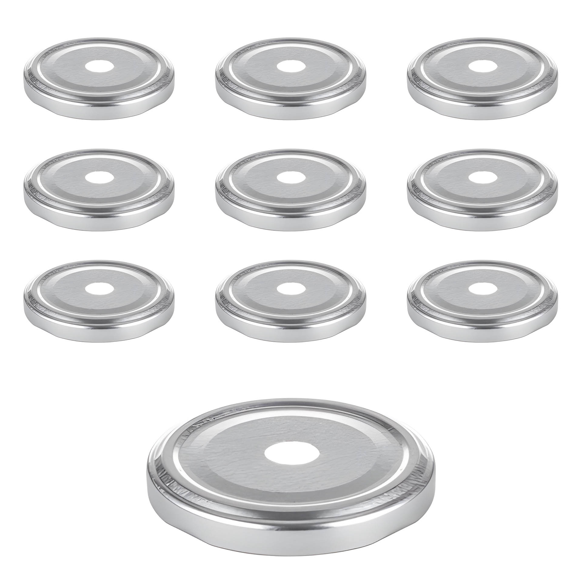 TO 66 Trinkhalmdeckel silber, Loch Ø 13 mm, 10 Stück