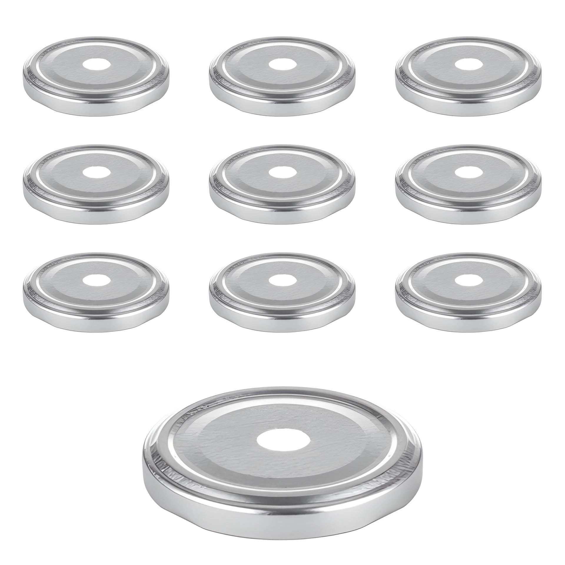 TO 66 Trinkhalmdeckel silber, Loch Ø 13 mm, 10 Stück