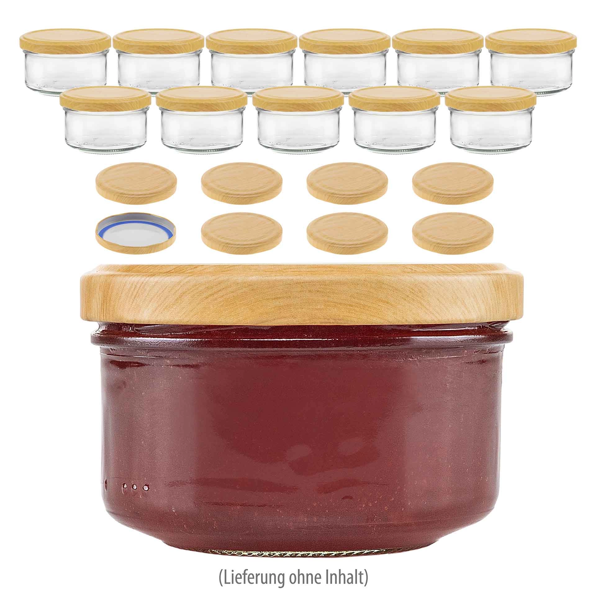 Sturzglas 186 ml 'Holzdekor', 12er Set